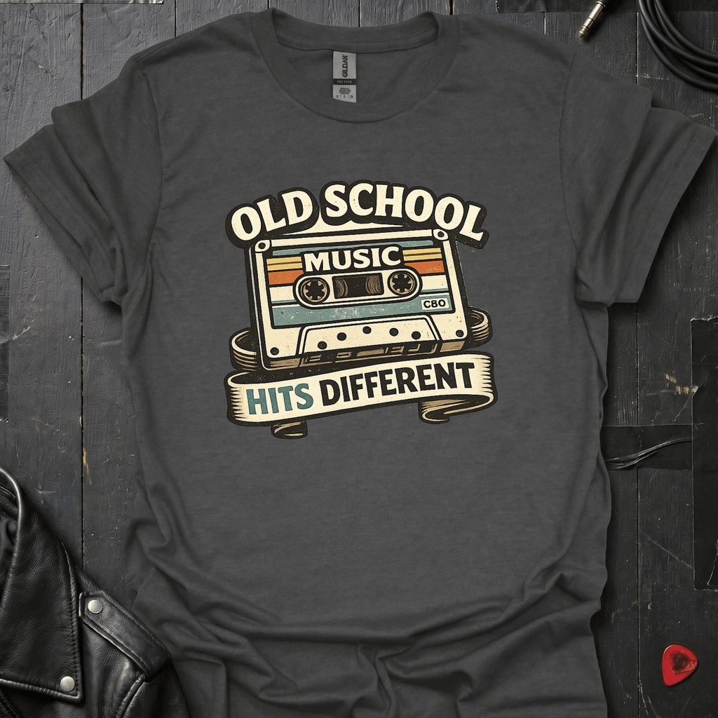 Old School Music T-Shirt - Dark Heather - T-Shirt