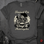 Vinyl & Motorcycles T-Shirt | Vinyl And Biker Music Tee - Dark Heather - T-Shirt