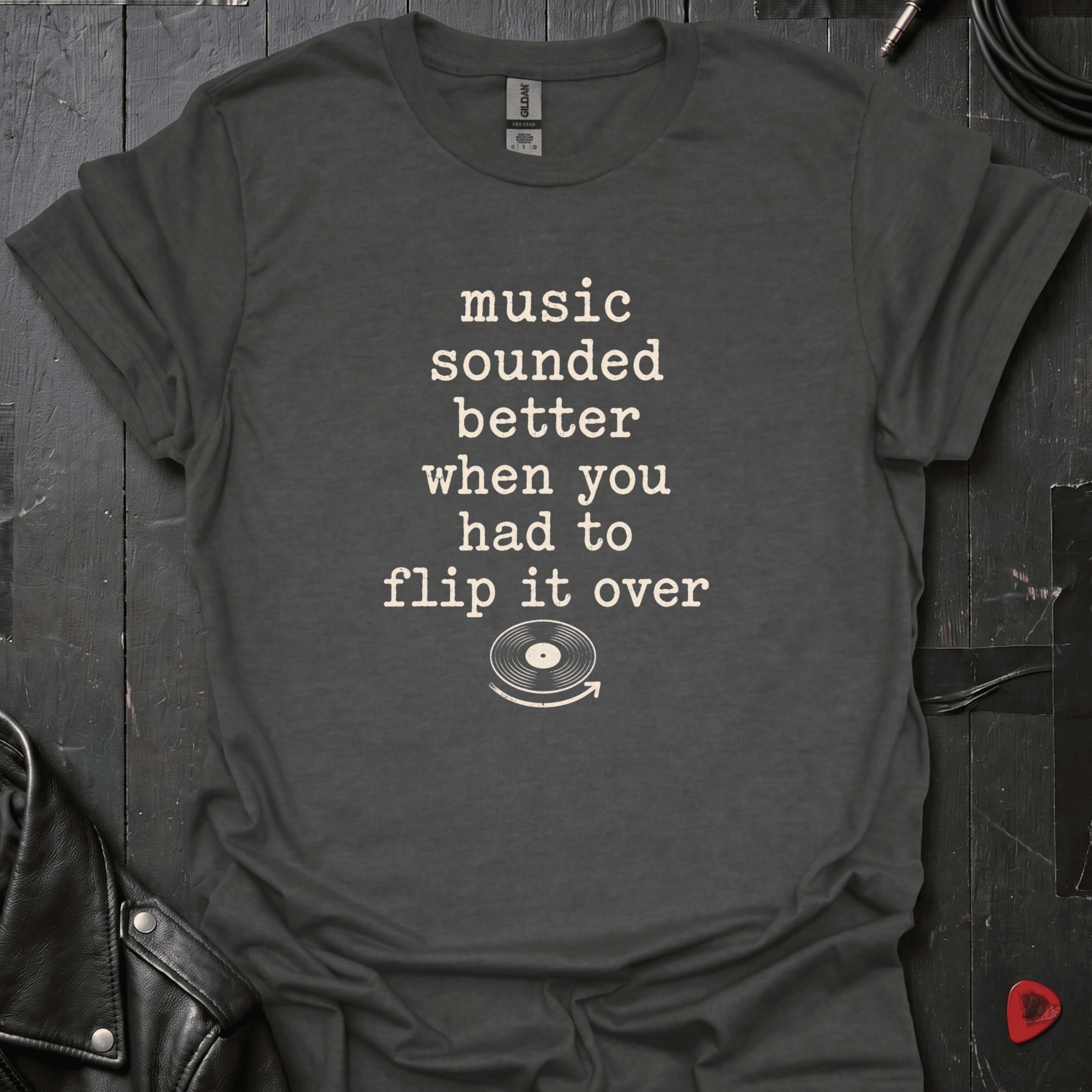Flip It Over T-Shirt - Dark Heather - T-Shirt