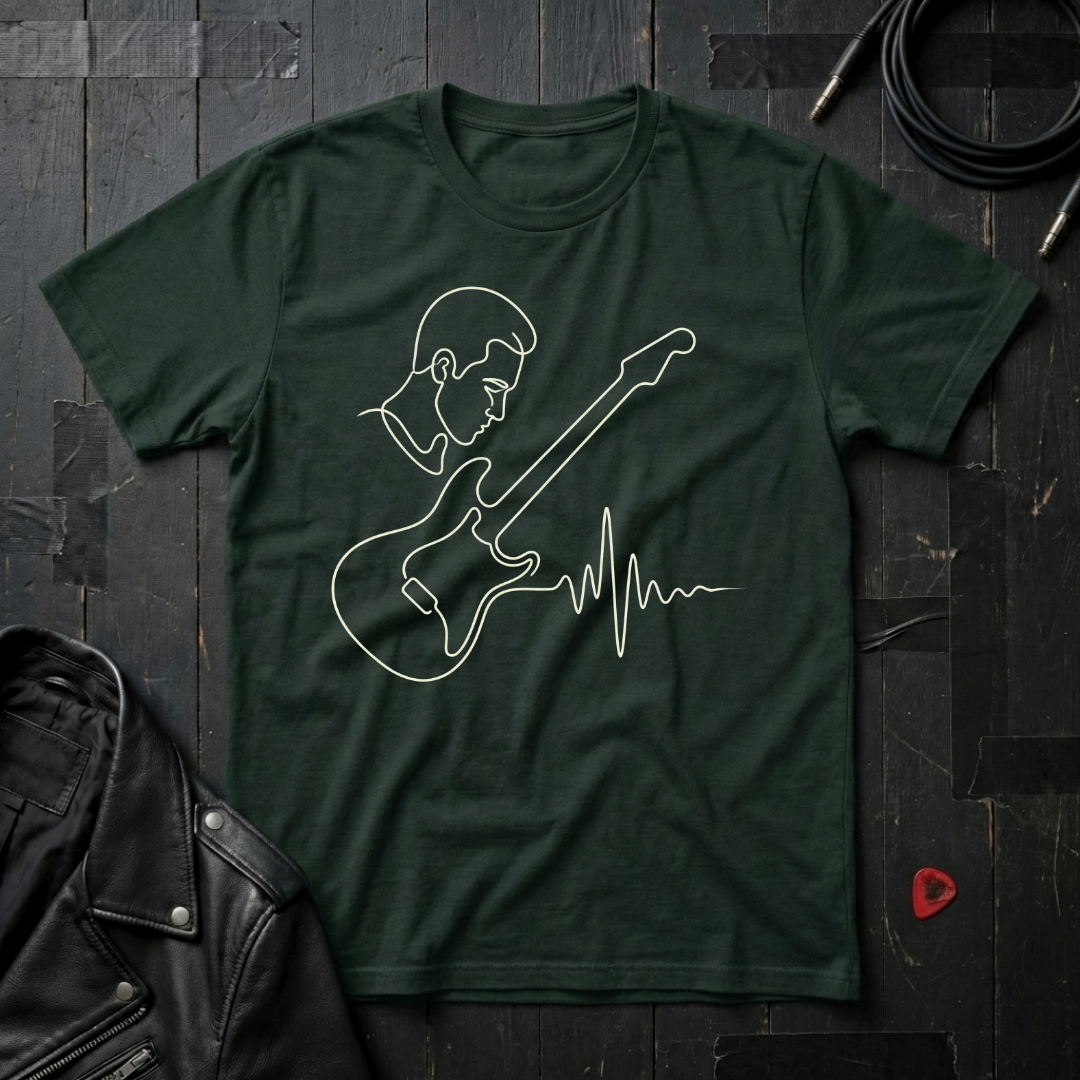 Guitar Line Art T-Shirt