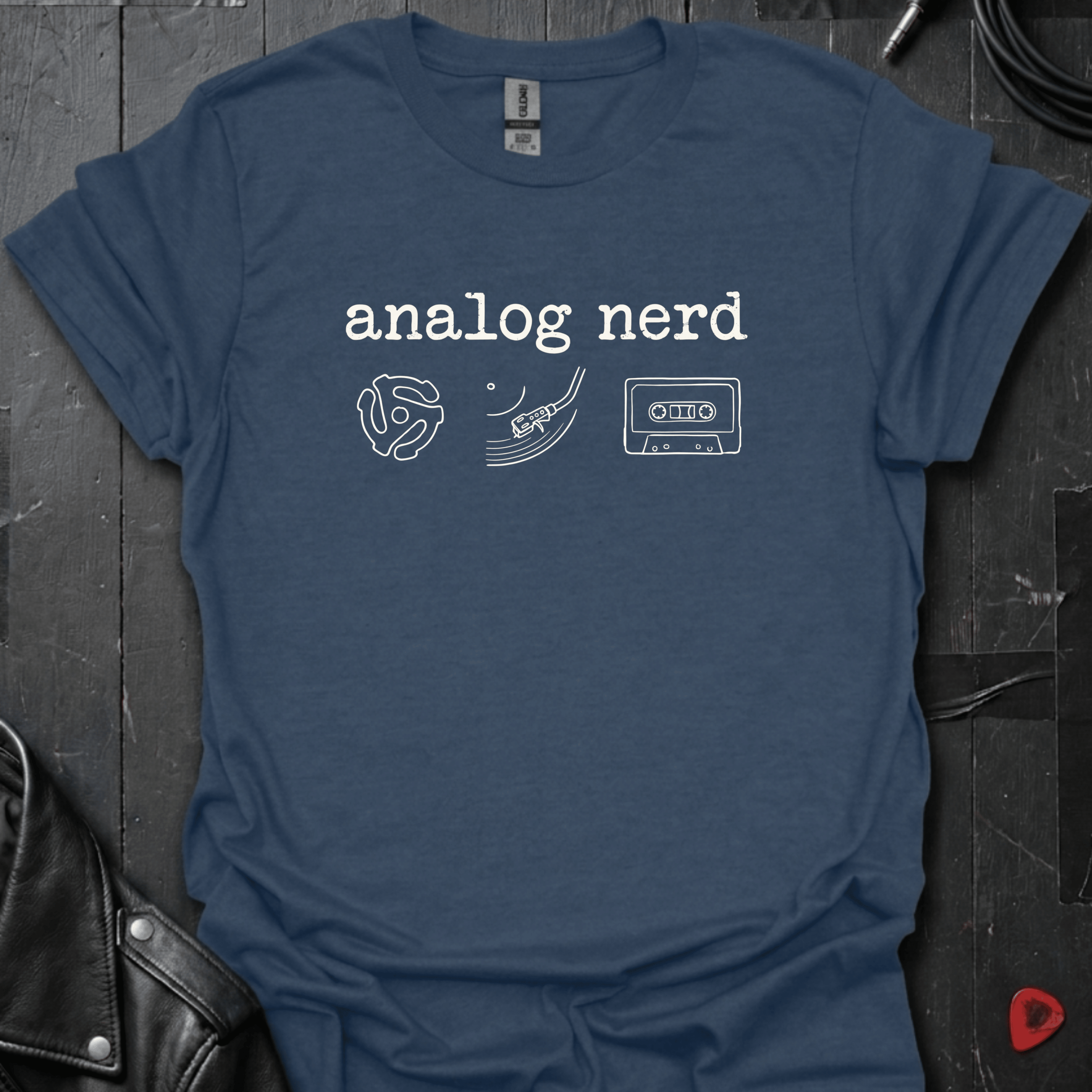 Analog Nerd T-Shirt - Heather Navy - T-Shirt