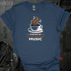 Fueled By Coffee & Music T-Shirt - Heather Navy - T-Shirt