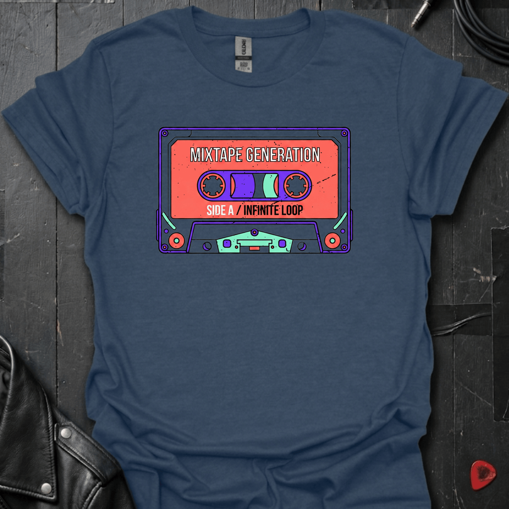 Mixtape Generation T-Shirt - Heather Navy - T-Shirt