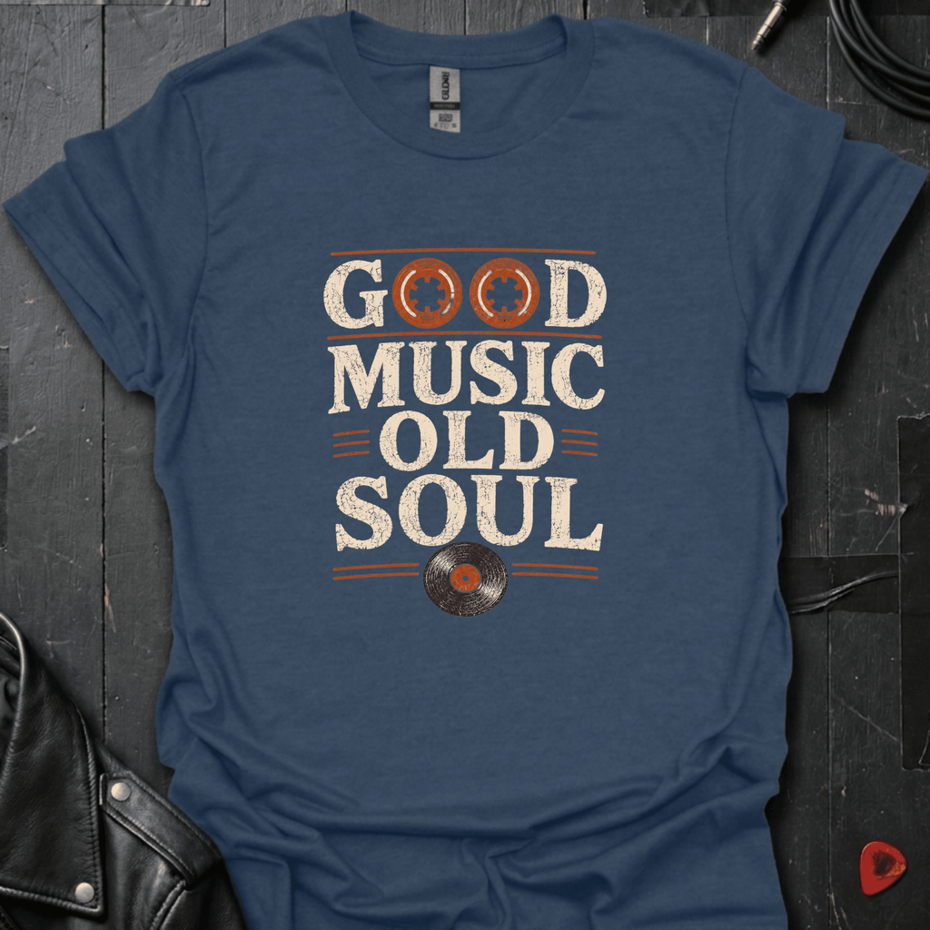 Good Music Old Soul T-Shirt - Heather Navy - T-Shirt