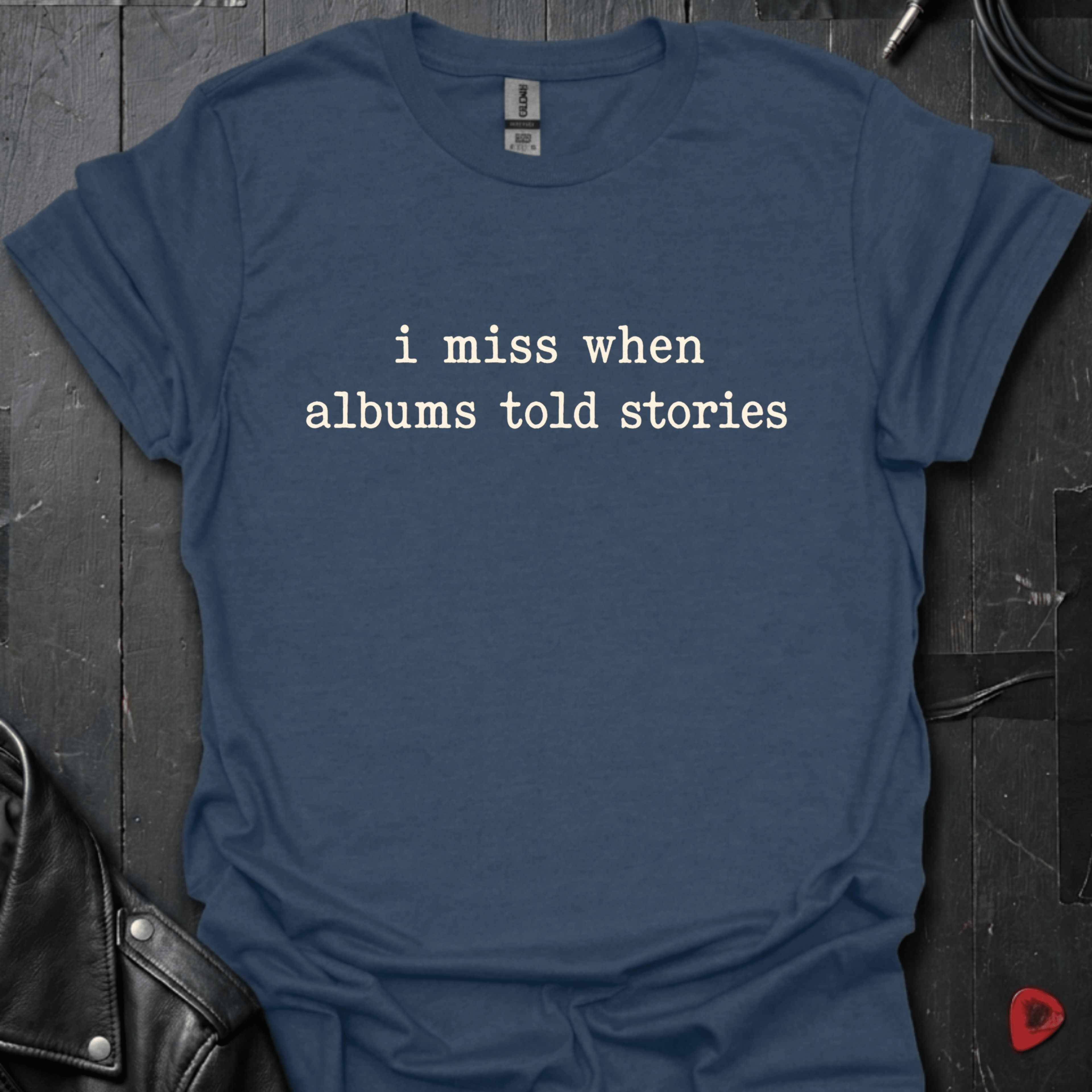 Albums Told Stories T-Shirt - Heather Navy - T-Shirt