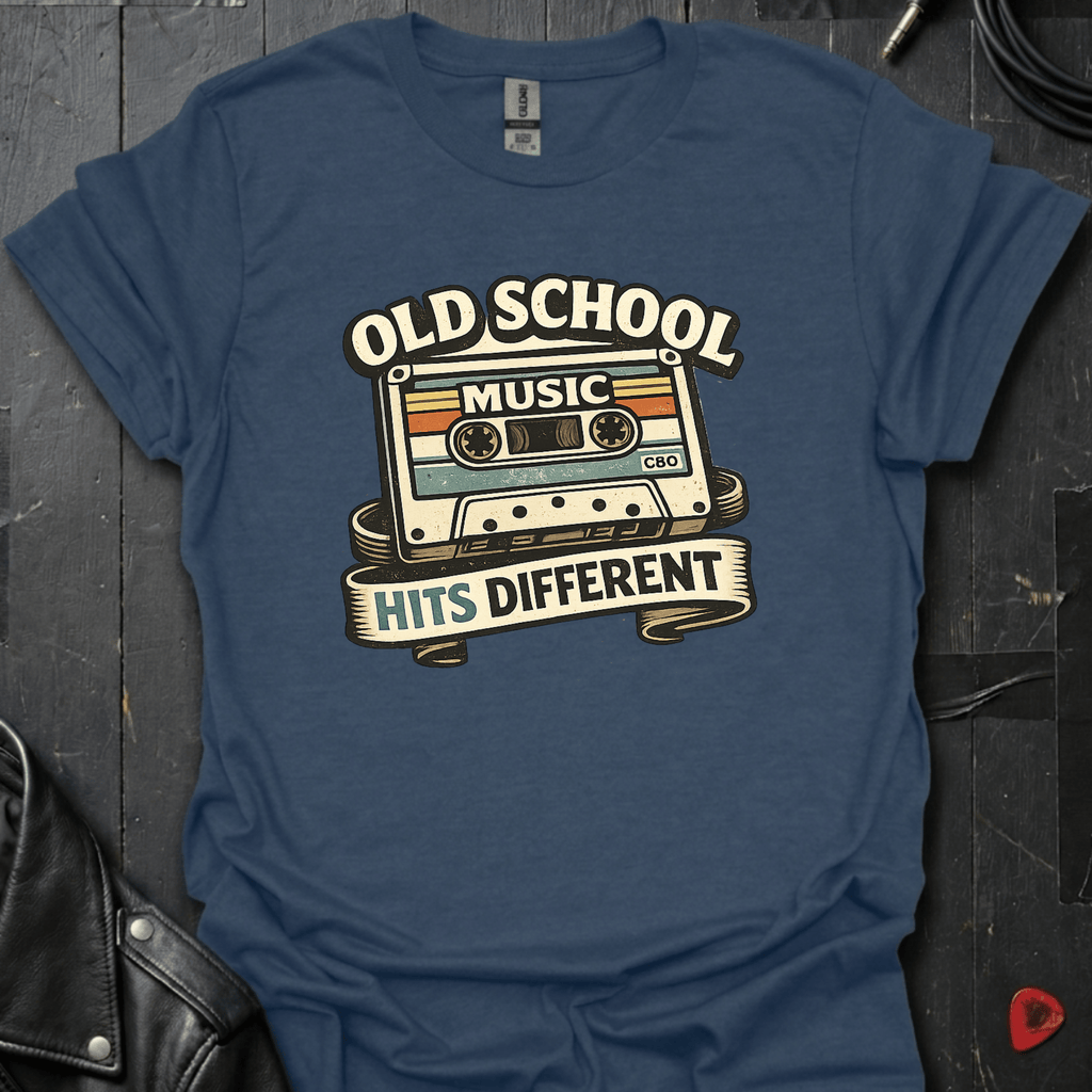 Old School Music T-Shirt - Heather Navy - T-Shirt