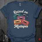 Raised On Mixtapes T-Shirt - Heather Navy - T-Shirt