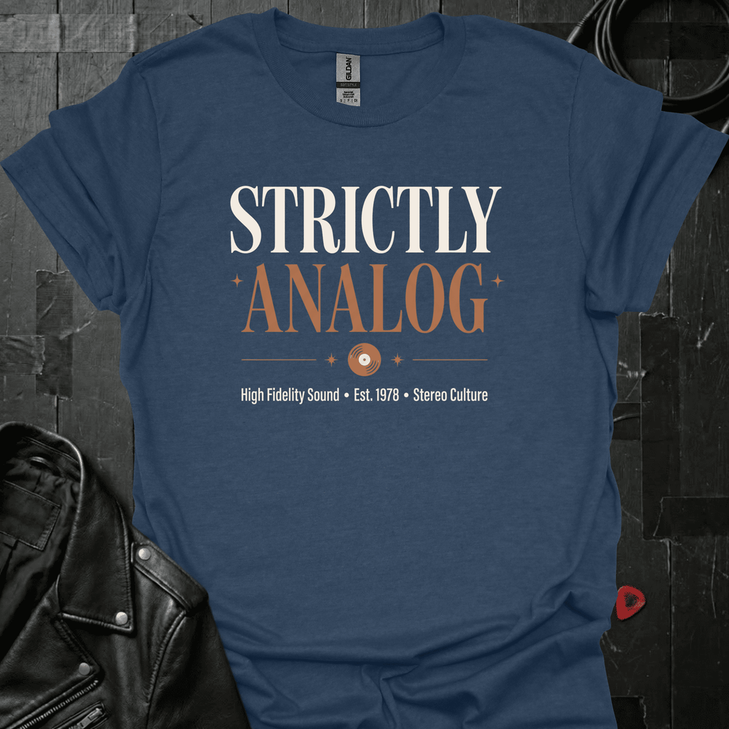 Strictly Analog T-Shirt - Heather Navy - T-Shirt