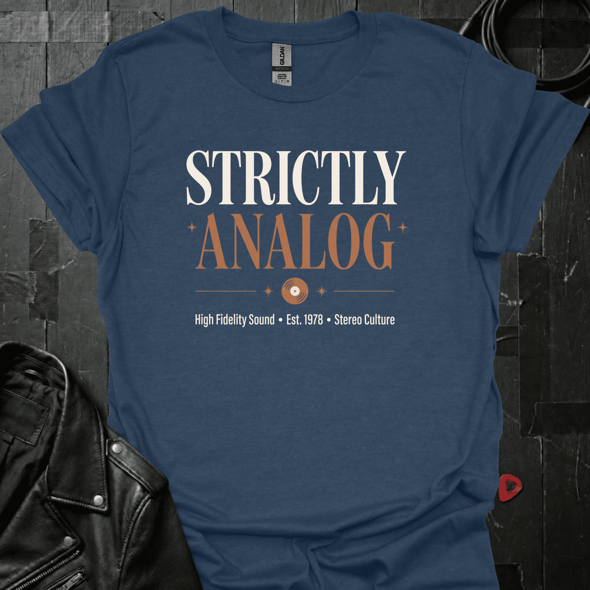 Strictly Analog T-Shirt - Heather Navy - T-Shirt