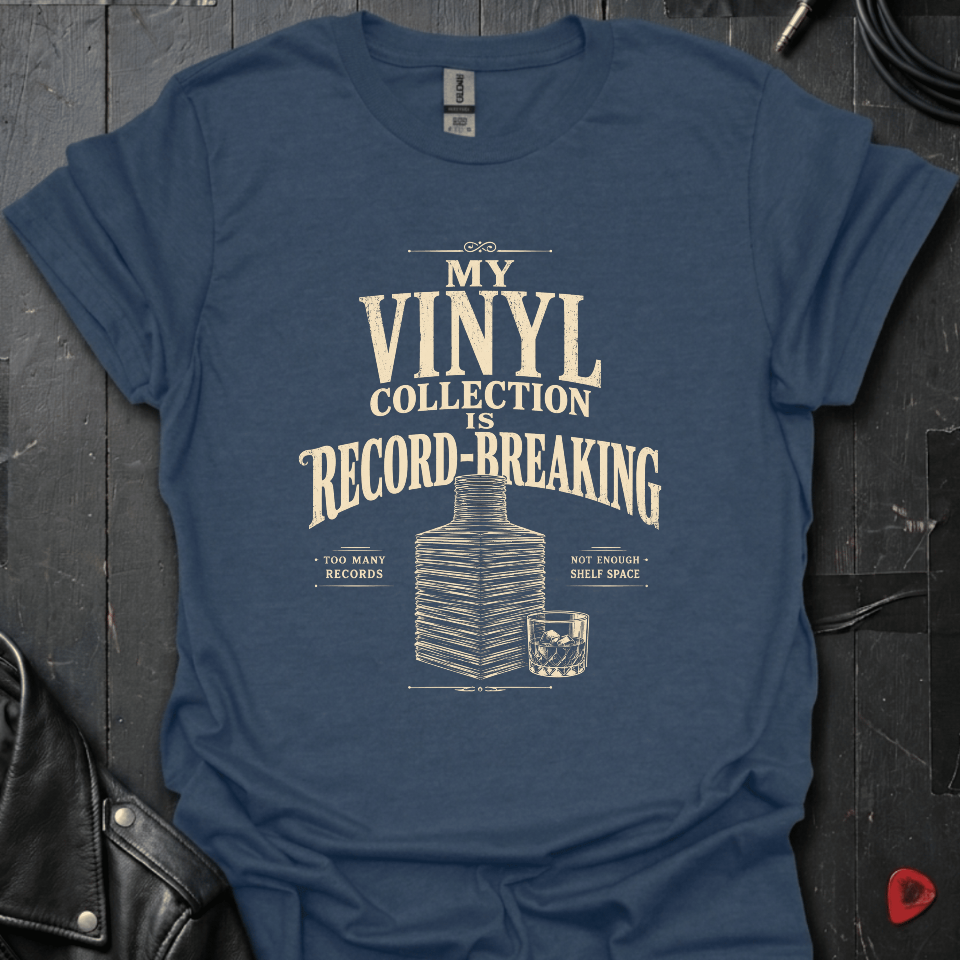 My Vinyl Collection T-Shirt - Heather Navy - T-Shirt