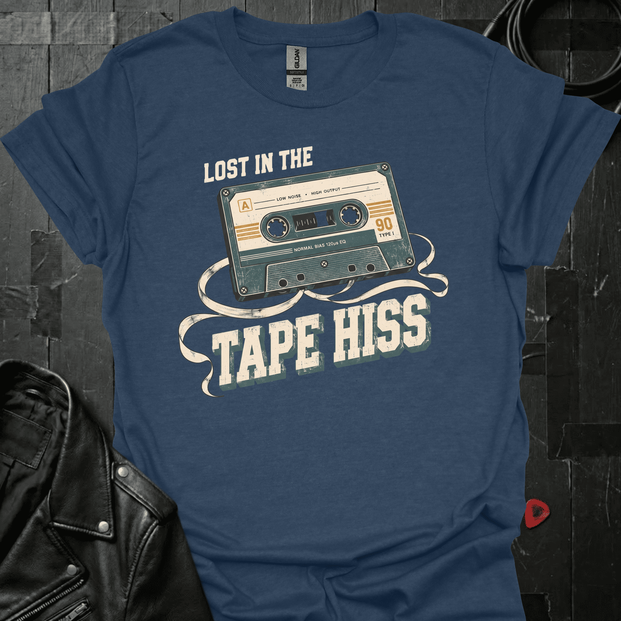Lost In Tape Hiss T-Shirt - Heather Navy - T-Shirt