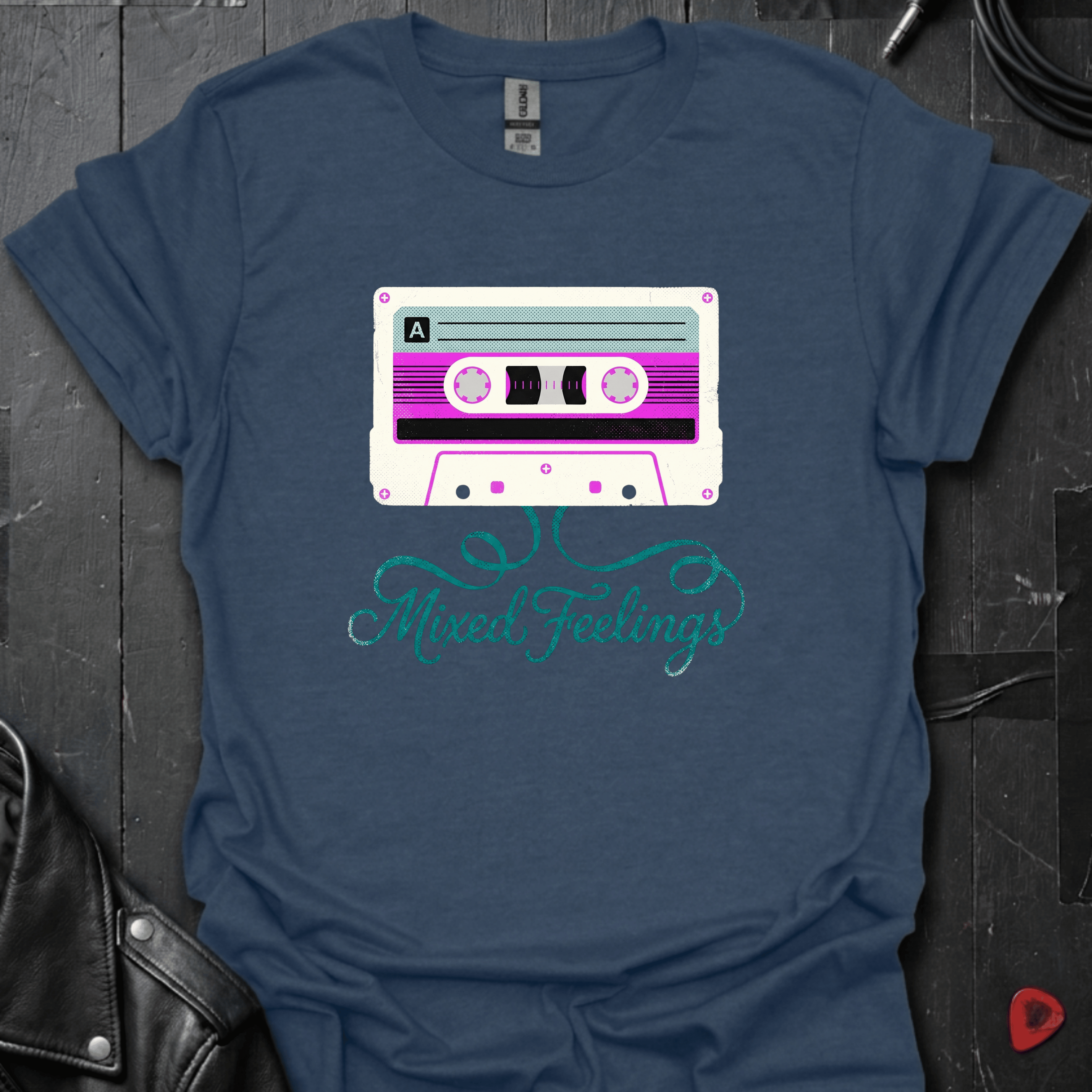Mixtape Emotions T-Shirt - Heather Navy - T-Shirt