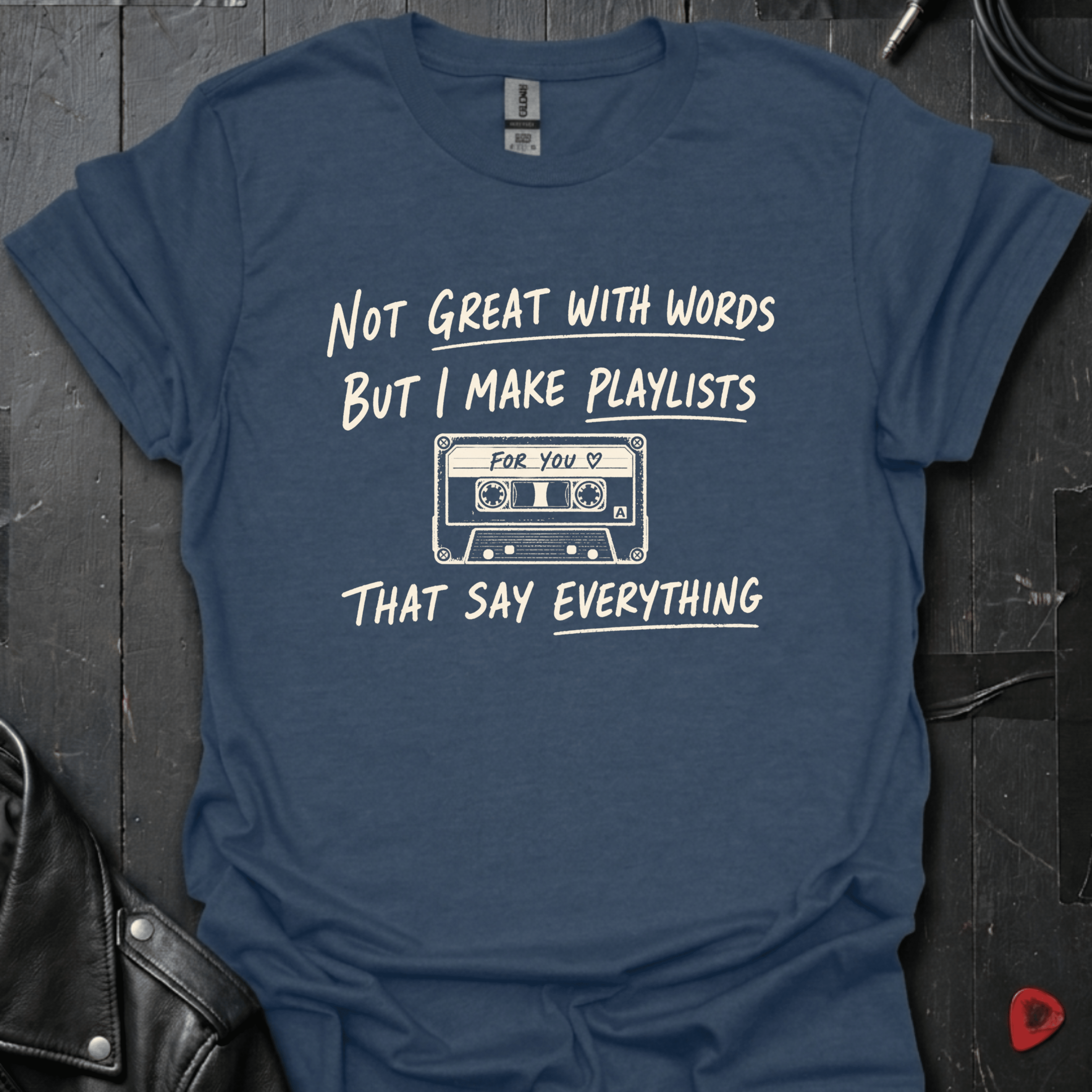 I Make Playlists T-Shirt - Heather Navy - T-Shirt