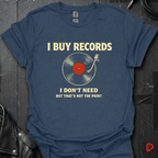 I Buy Records T-Shirt - Heather Navy - T-Shirt