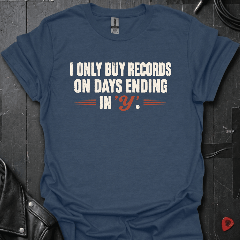 Vinyl Every Day T-Shirt - Heather Navy - T-Shirt