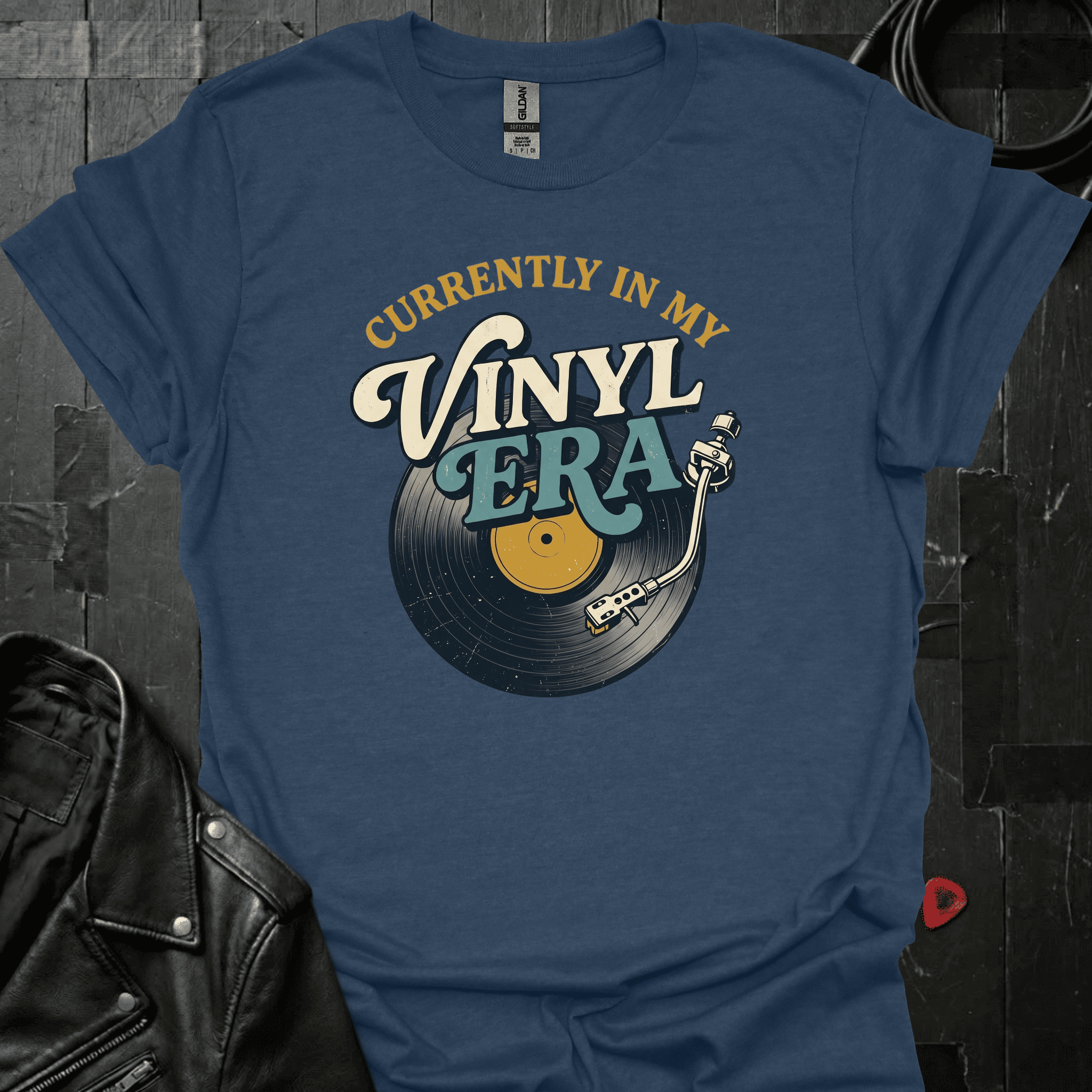 Vinyl Era T-Shirt - Heather Navy - T-Shirt