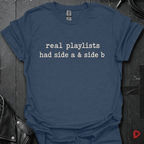 Real Playlists T-Shirt - Heather Navy - T-Shirt