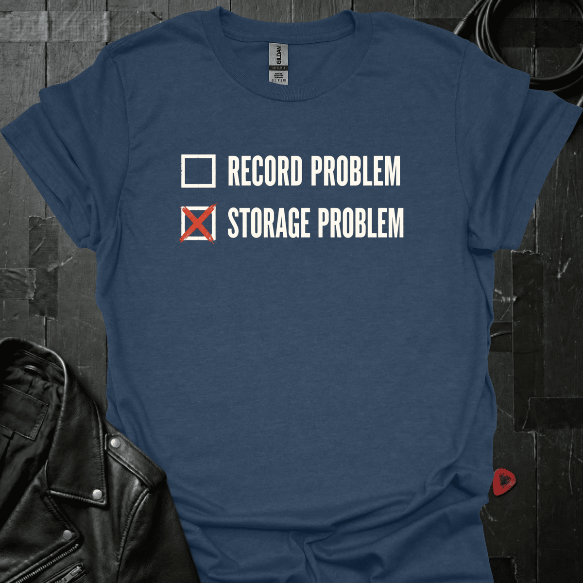 No Record Problem T-Shirt - Heather Navy - T-Shirt