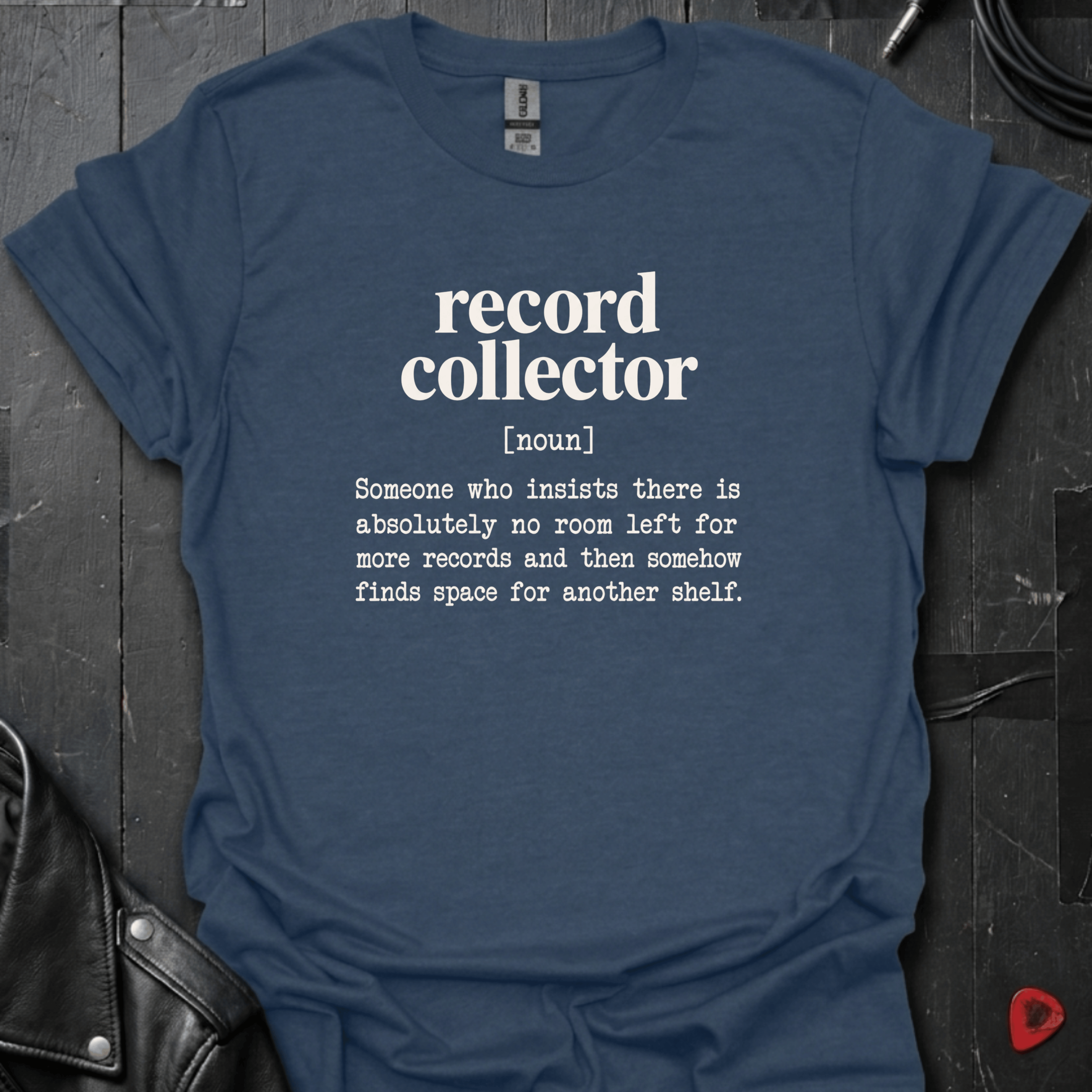 Record Collector Definition T-Shirt - Heather Navy - T-Shirt