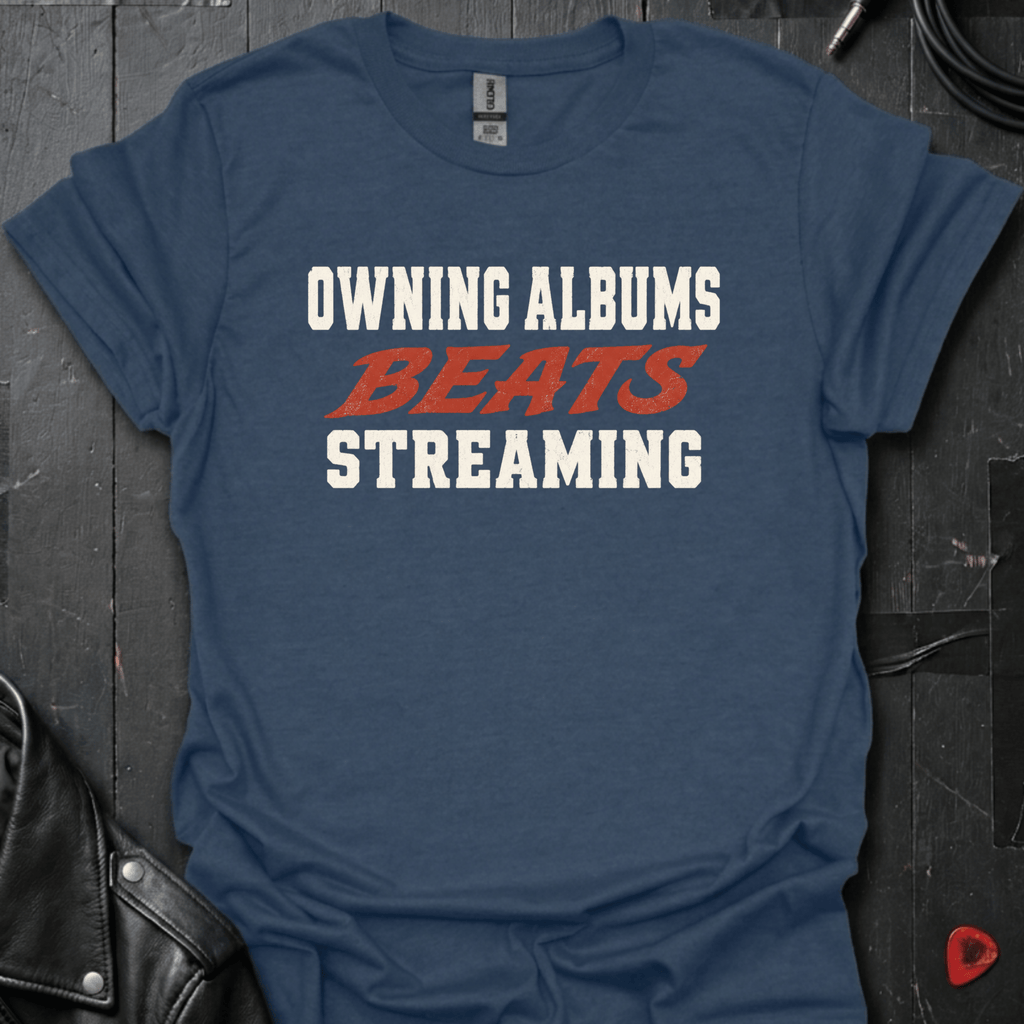 Albums Beats Streaming T-Shirt - Heather Navy - T-Shirt