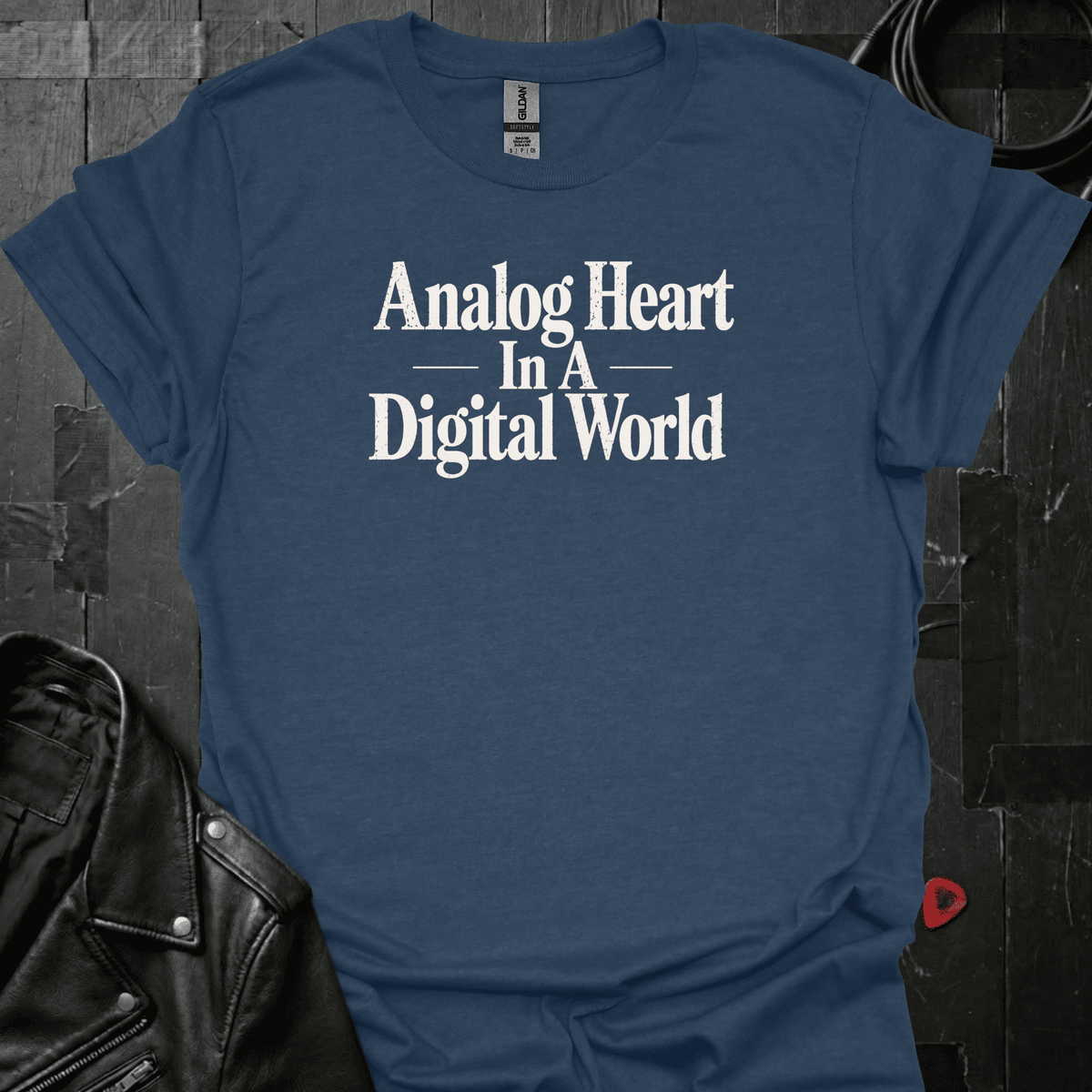 Analog Heart T-Shirt - Heather Navy - T-Shirt
