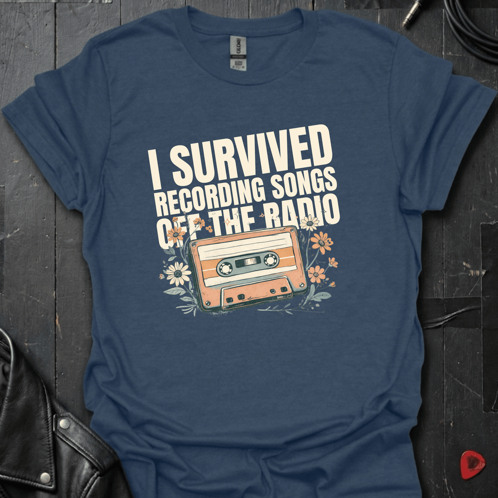 I Survived Recording Songs T-Shirt - Heather Navy - T-Shirt