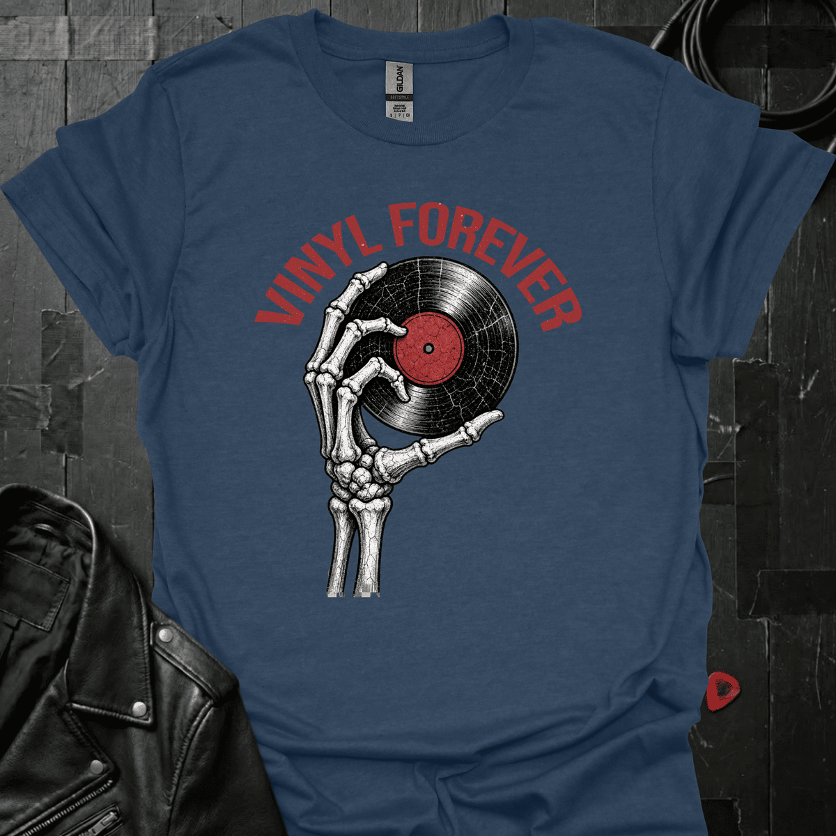 Vinyl Forever T-Shirt - Heather Navy - T-Shirt