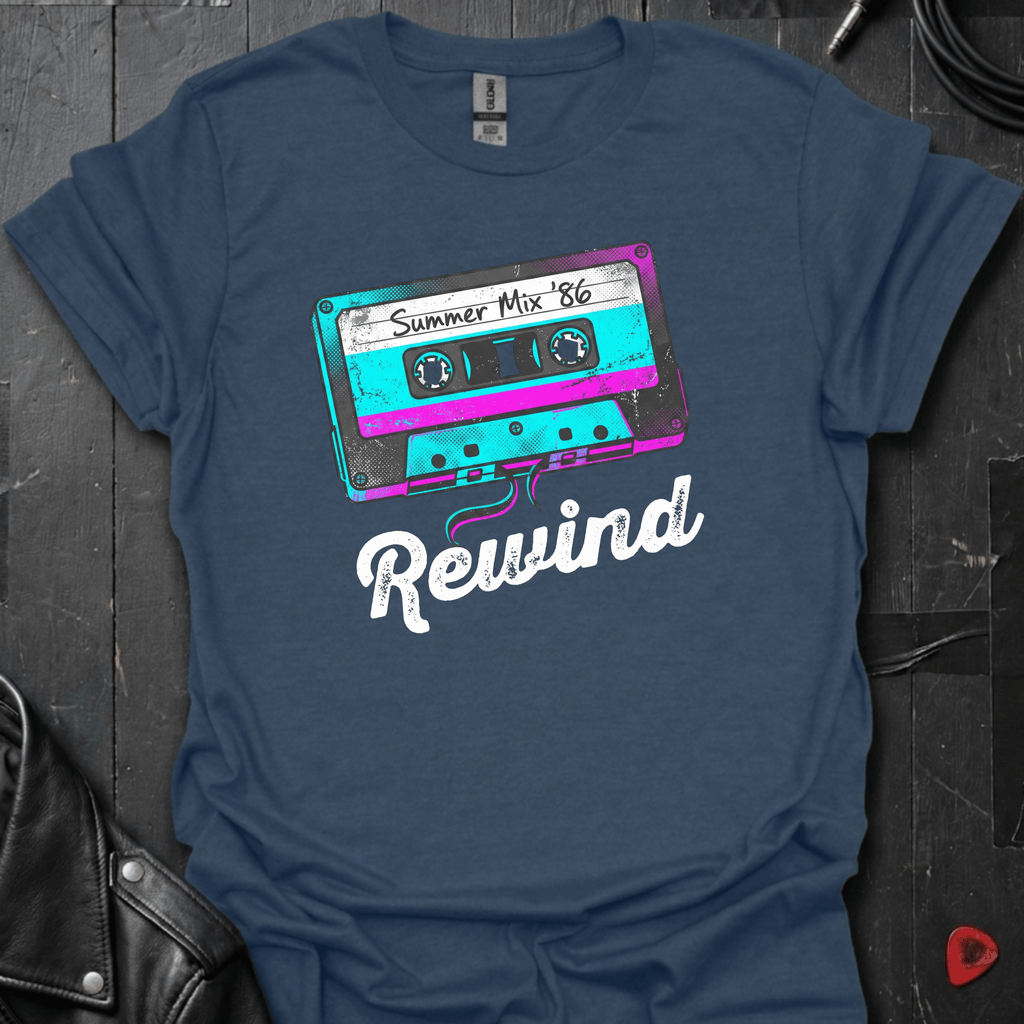 Rewind Summer Mix T-Shirt - Heather Navy - T-Shirt
