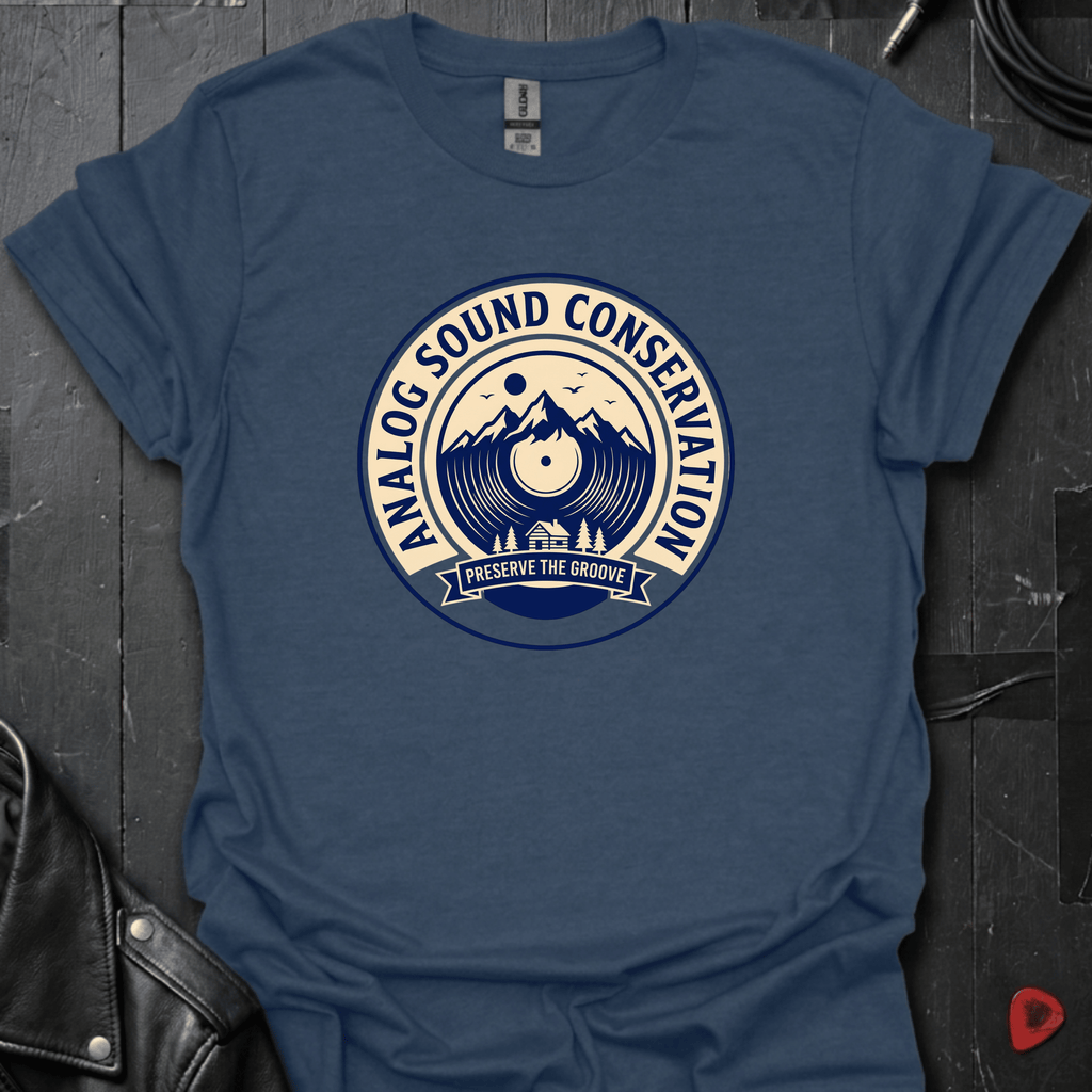Analog Sound Conservation T-Shirt - Heather Navy - T-Shirt