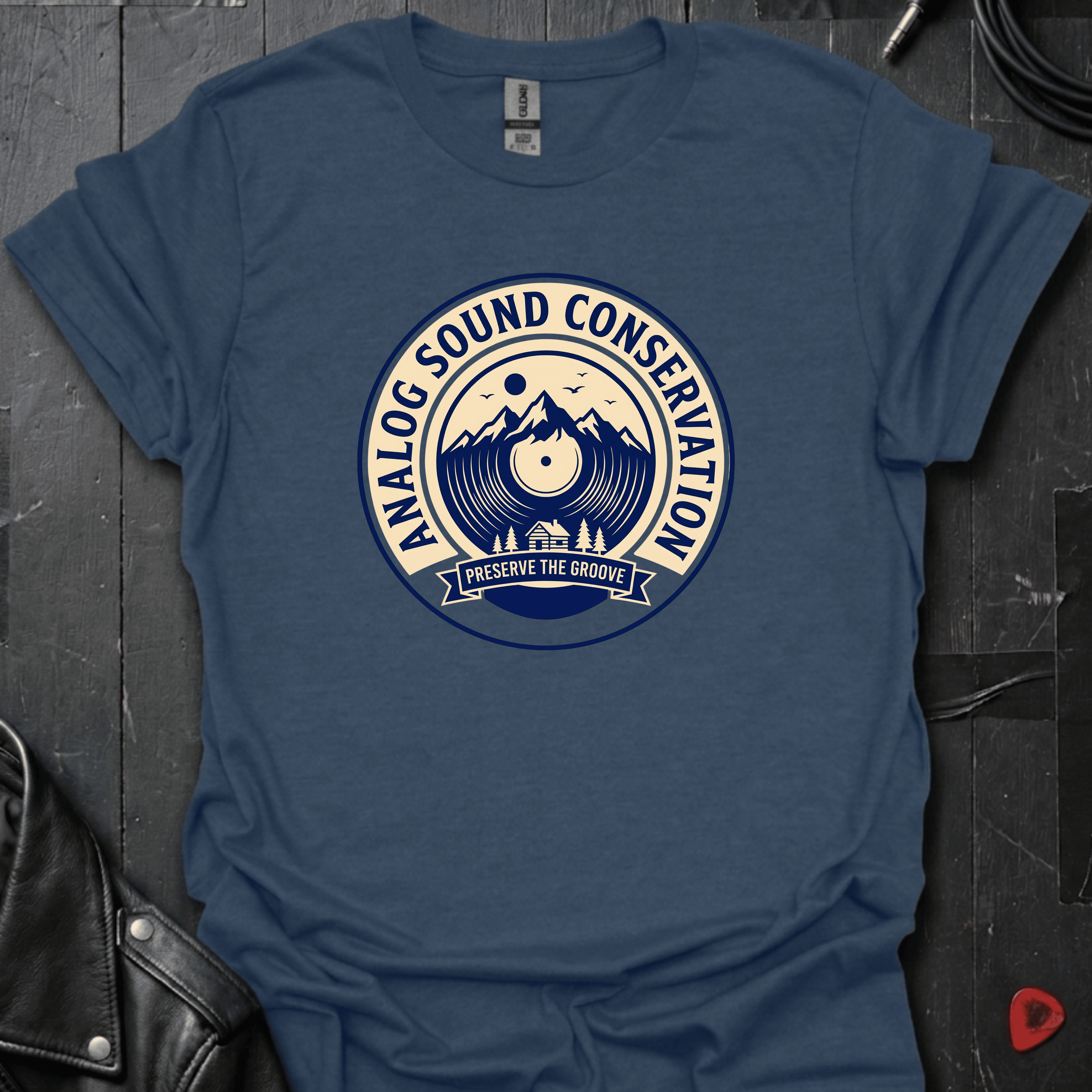 Analog Sound Conservation T-Shirt - Heather Navy - T-Shirt