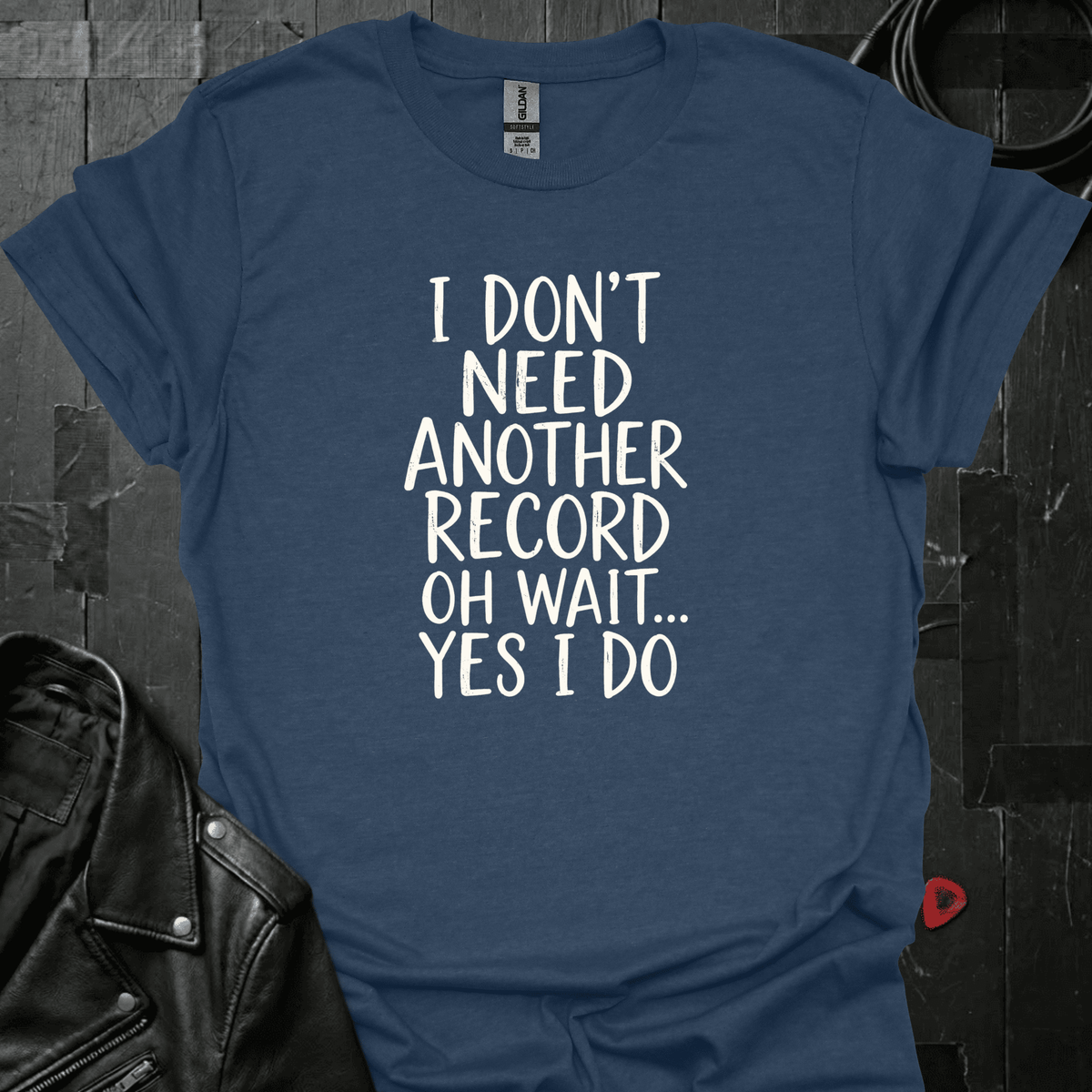 Need Another Record T-Shirt - Heather Navy - T-Shirt