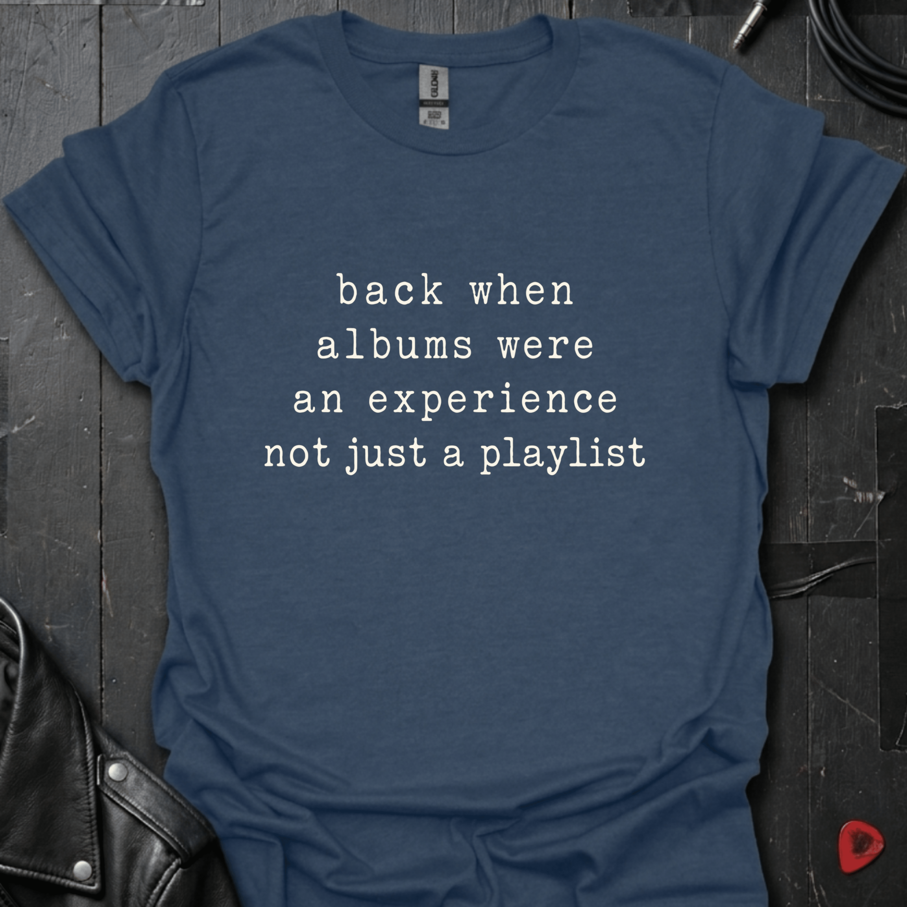 Albums Were An Experience T-Shirt - Heather Navy - T-Shirt