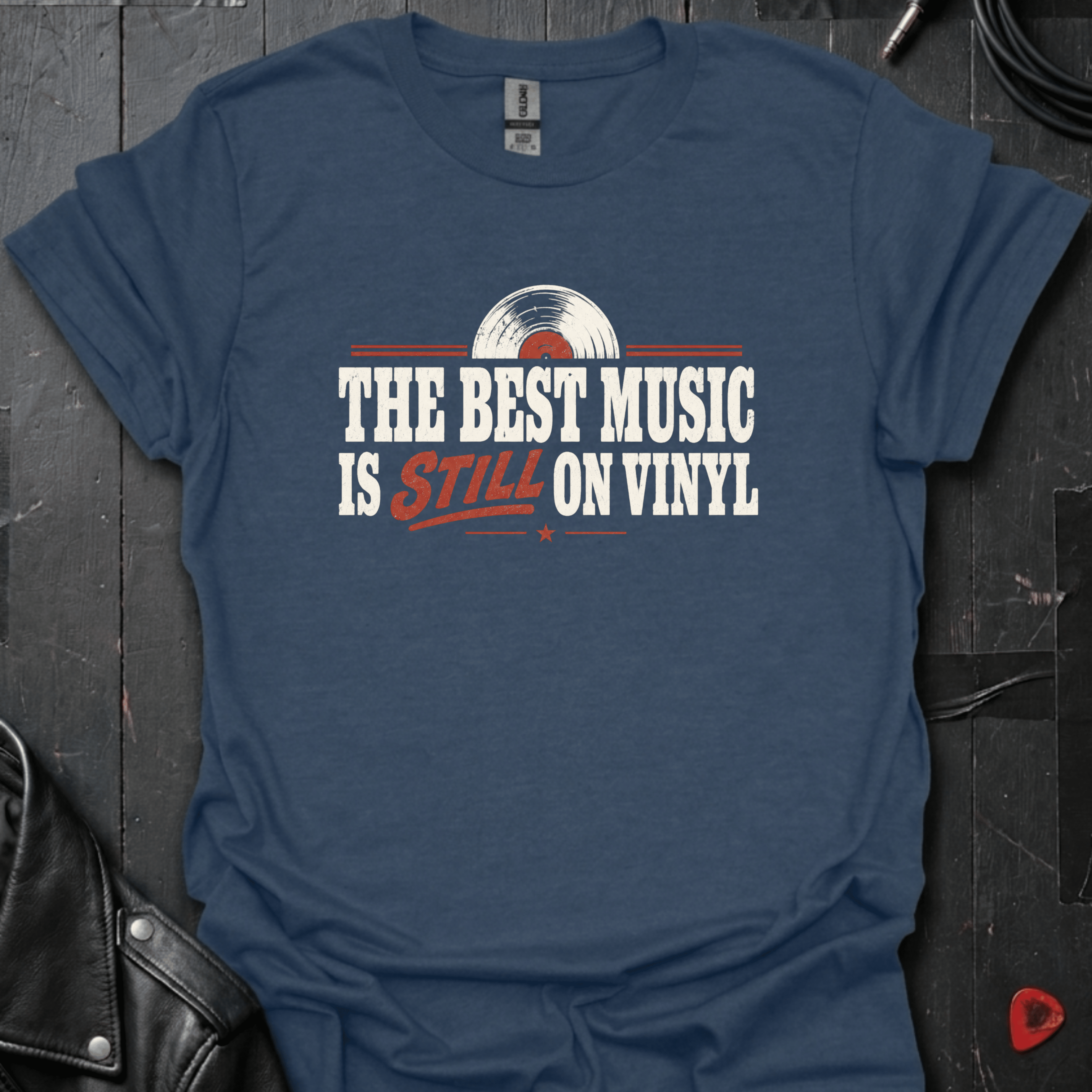 Best On Vinyl T-Shirt - Heather Navy - T-Shirt