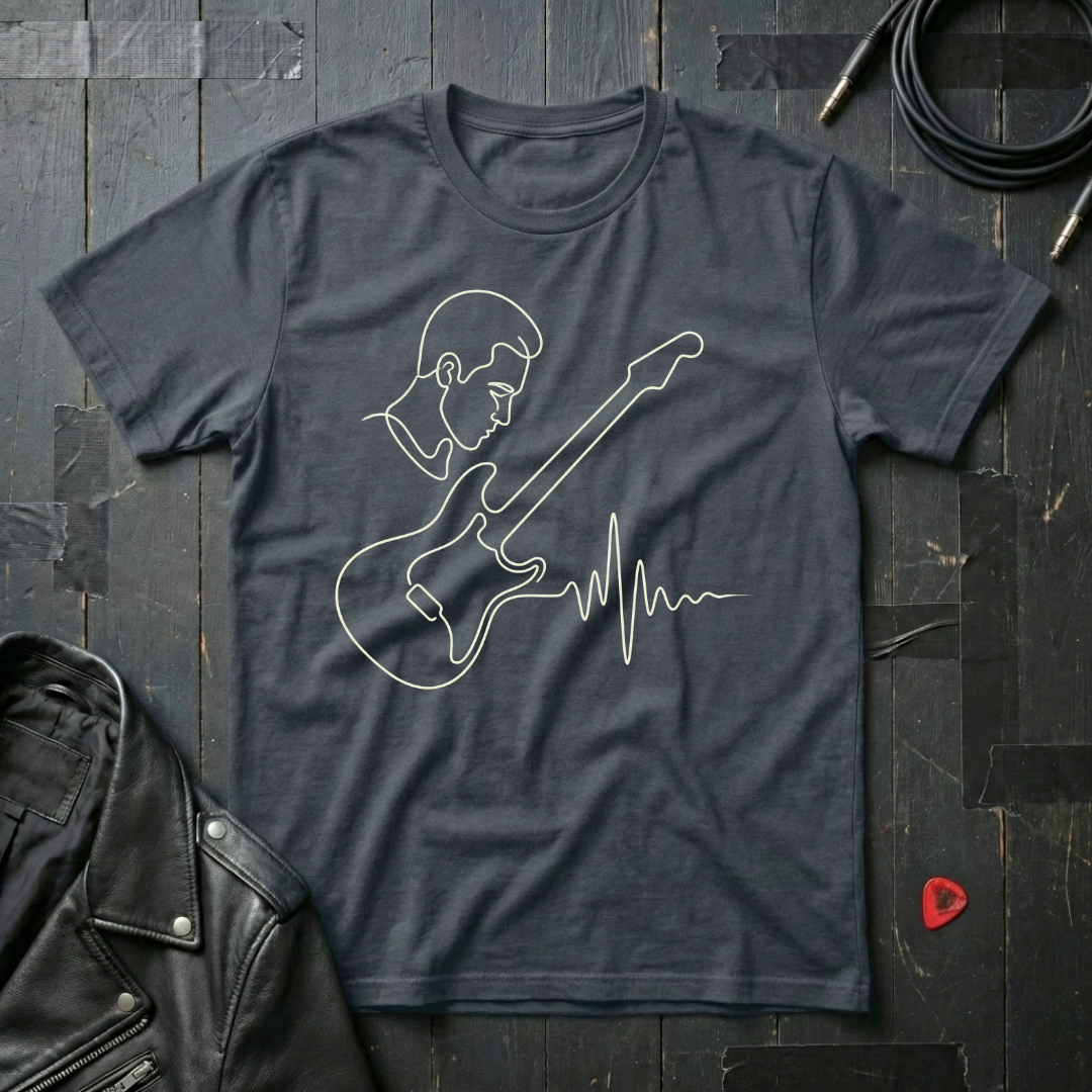 Guitar Line Art T-Shirt