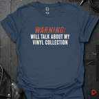 Vinyl Talk Warning T-Shirt - Heather Navy - T-Shirt