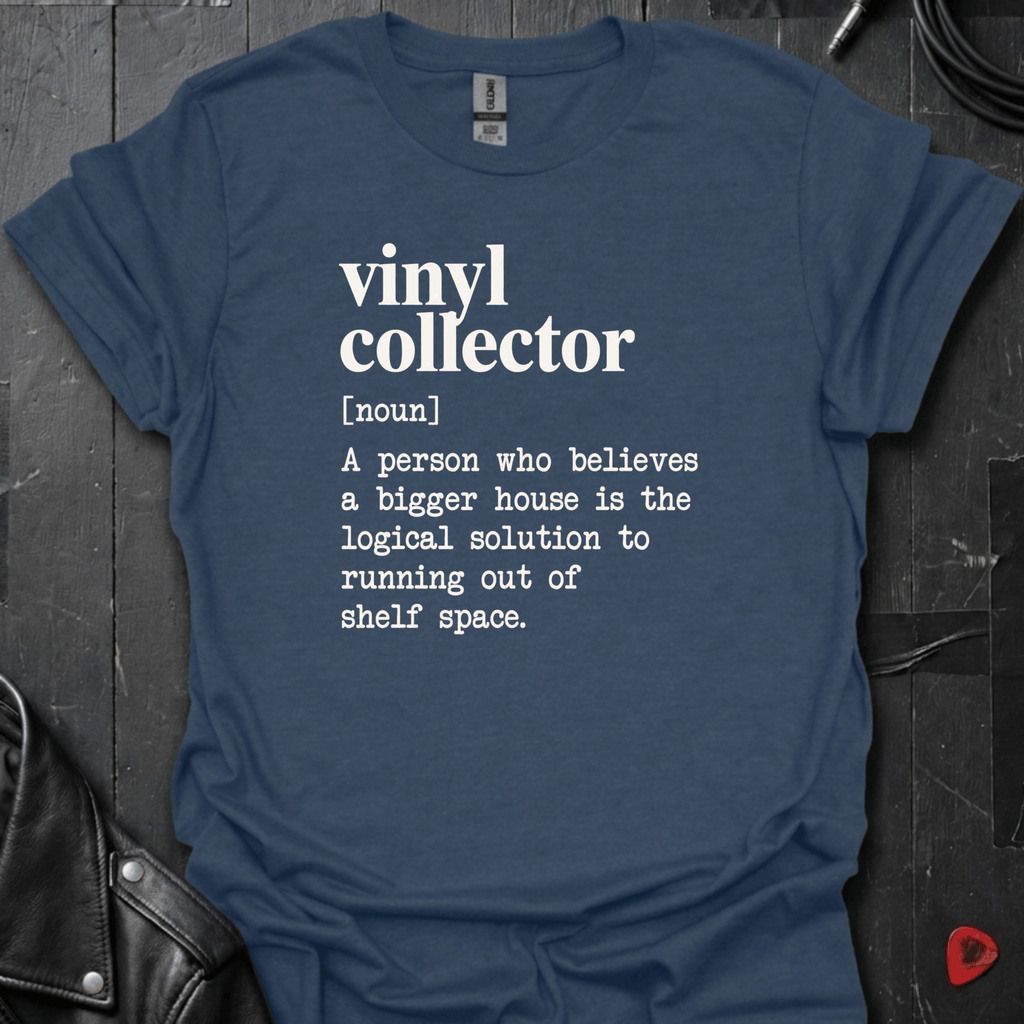 Vinyl Collector Definition T-Shirt - Heather Navy - T-Shirt