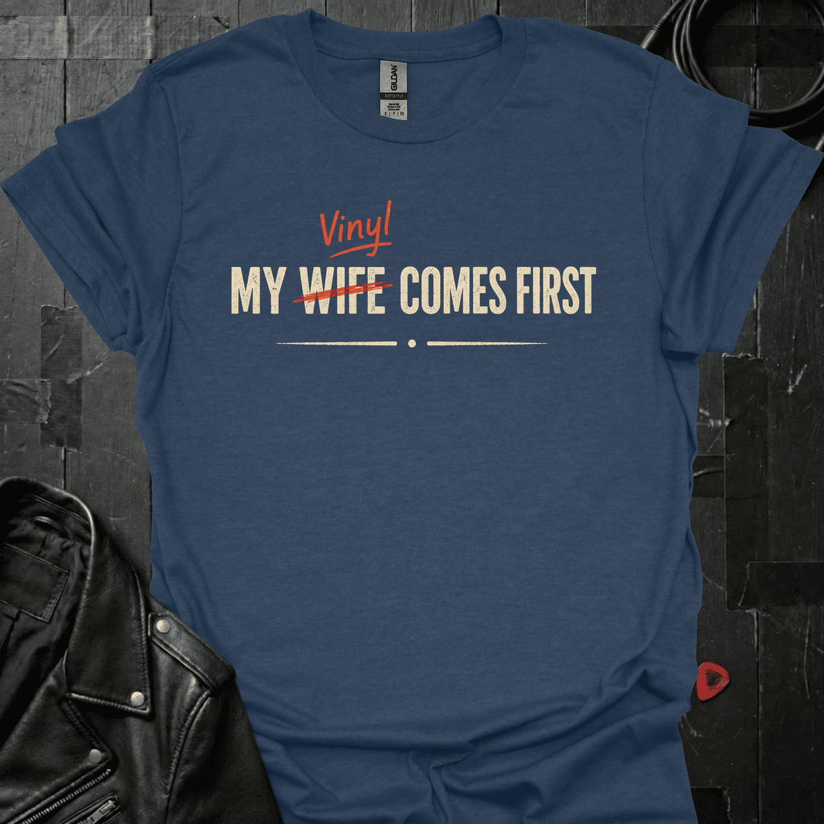 Love My Vinyl T-Shirt - Heather Navy - T-Shirt