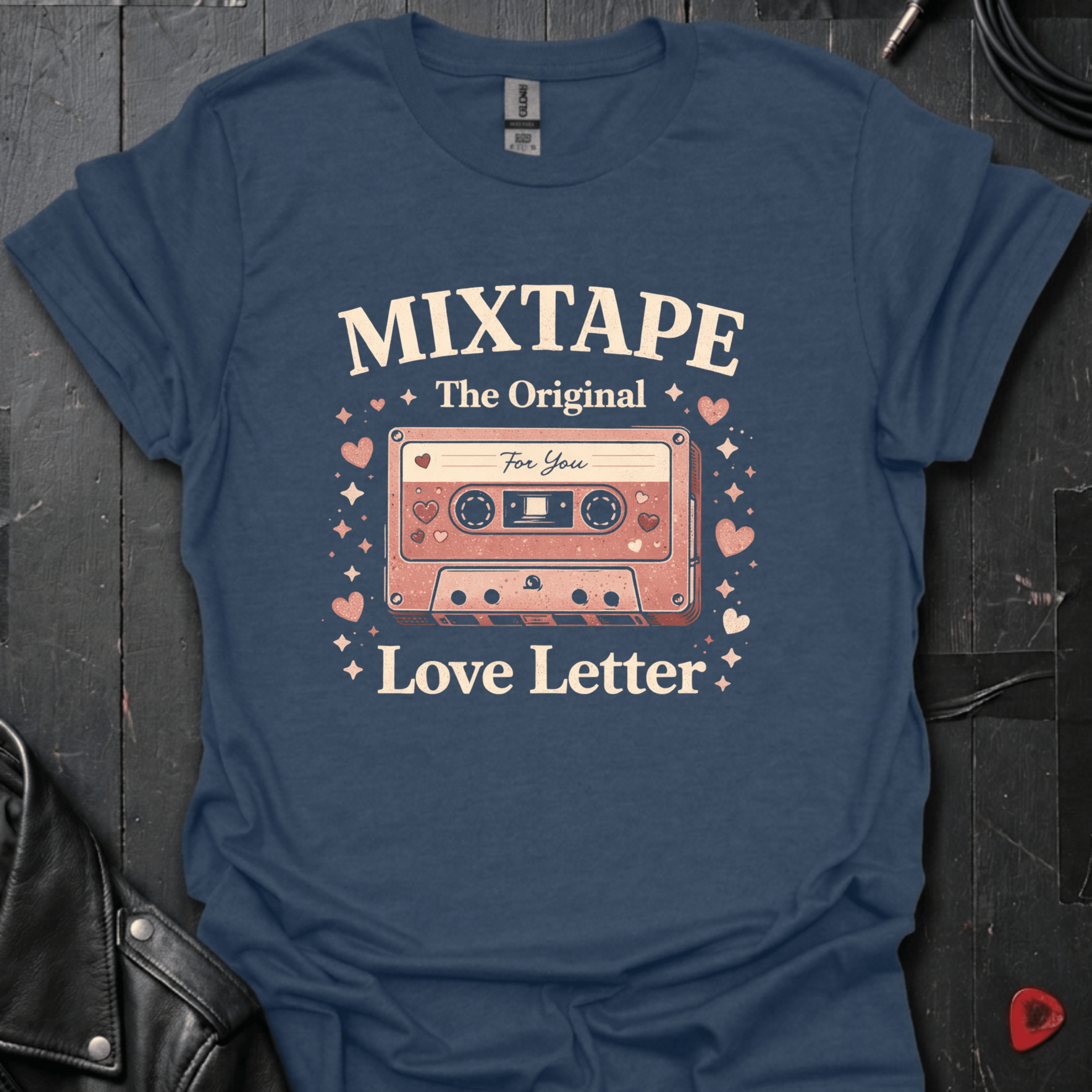 Mixtape Memories T-Shirt - Heather Navy - T-Shirt