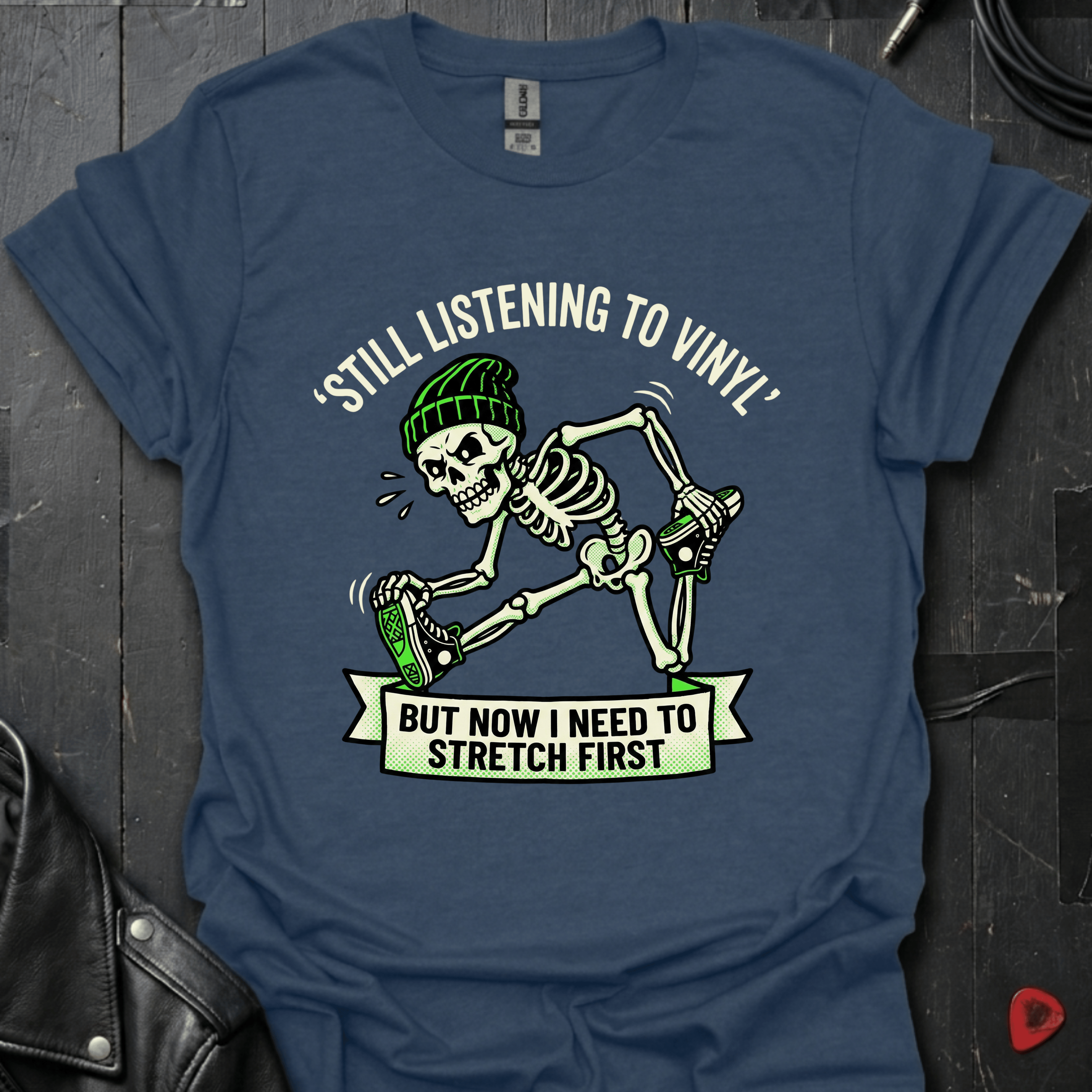 Still Listening To Vinyl T-Shirt - Heather Navy - T-Shirt