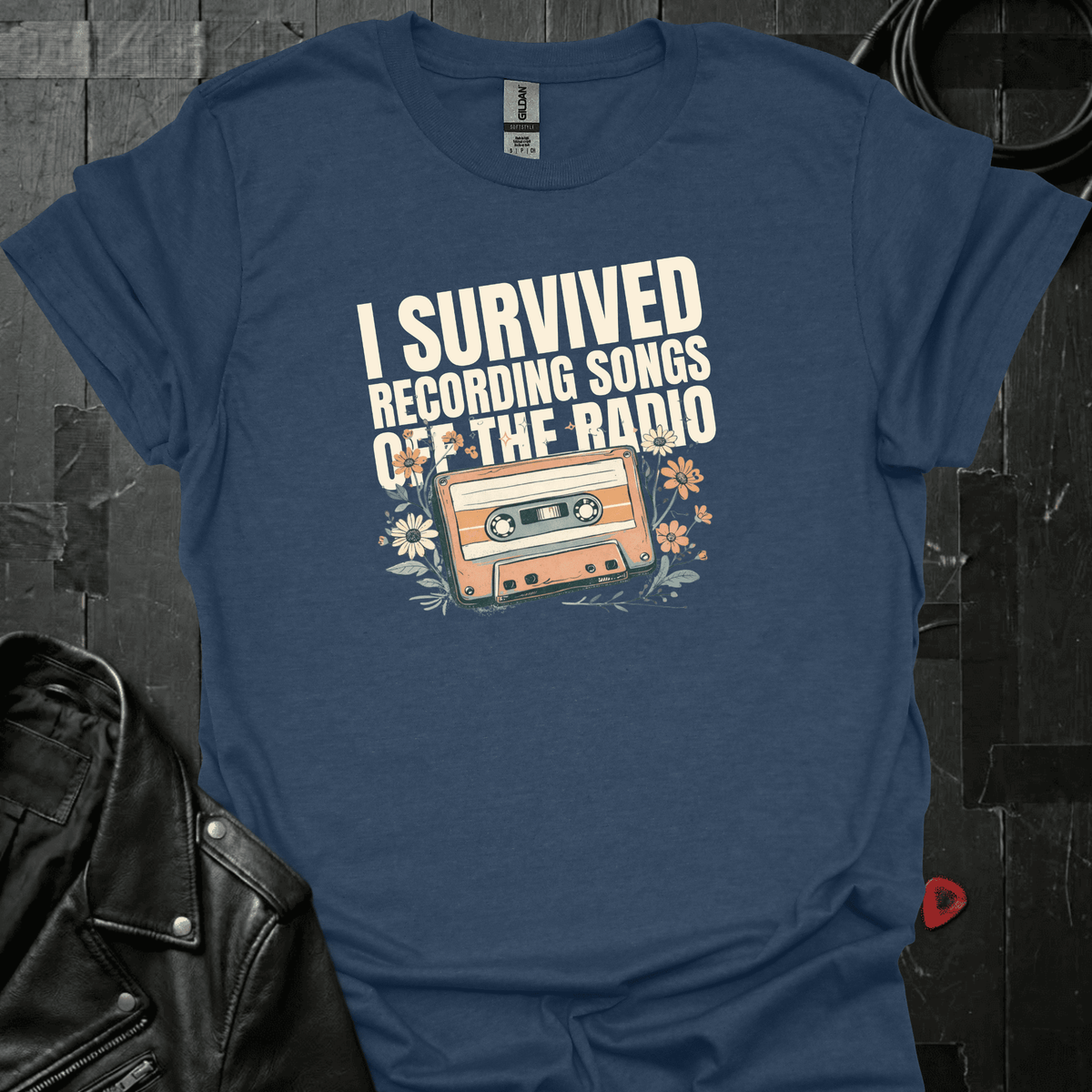 I Survived Recording Songs T-Shirt - Heather Navy - T-Shirt