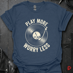 Play More Worry Less T-Shirt - Heather Navy - T-Shirt