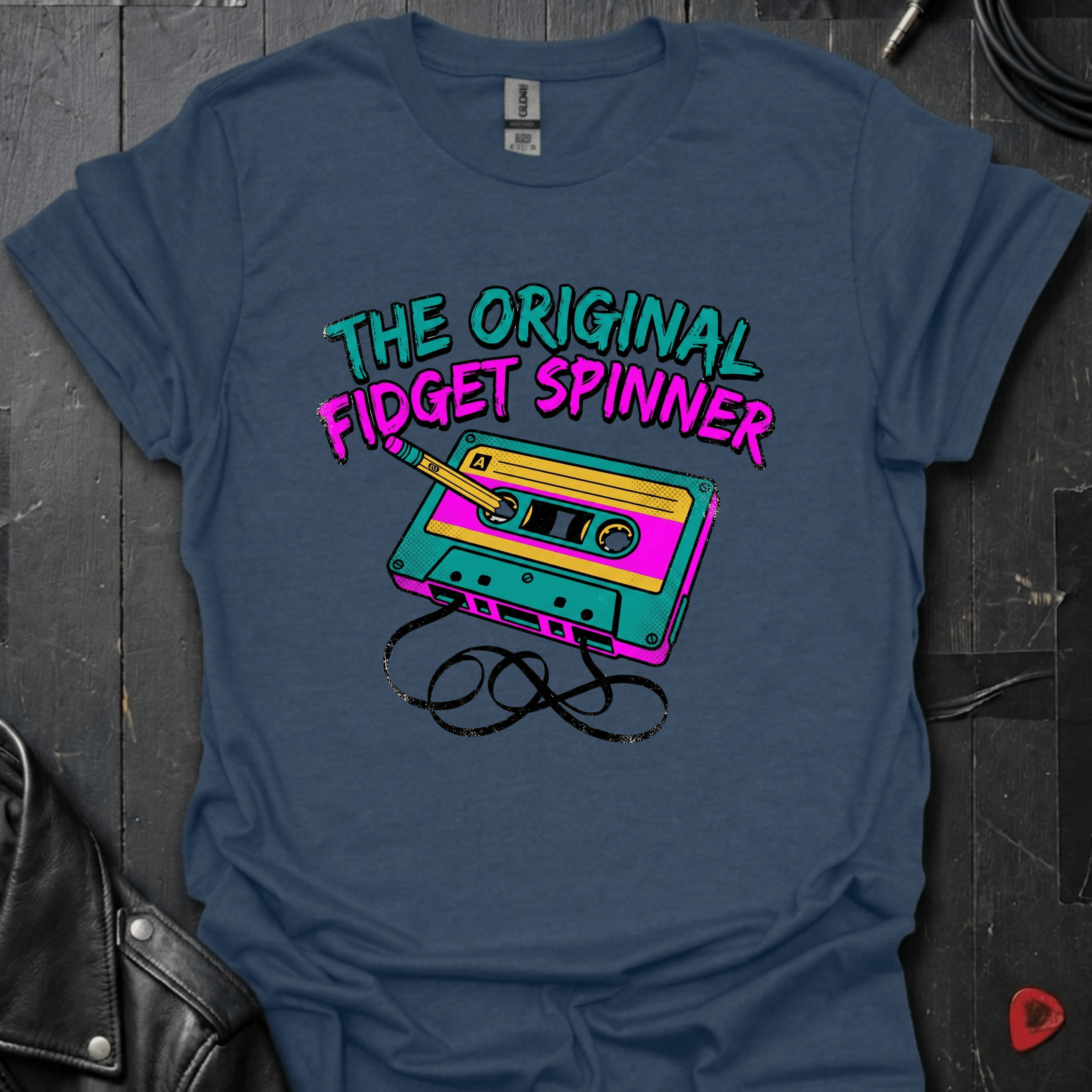 The Original Fidget Spinner T-Shirt - Heather Navy - T-Shirt