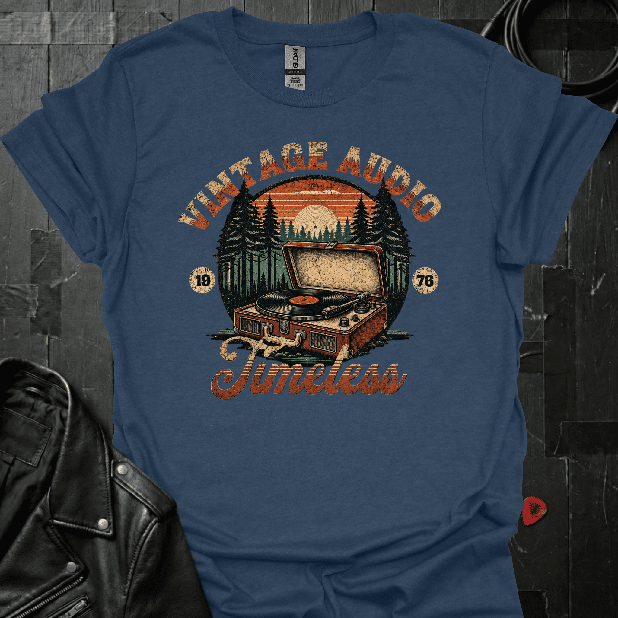 Vintage Audio T-Shirt - Heather Navy - T-Shirt