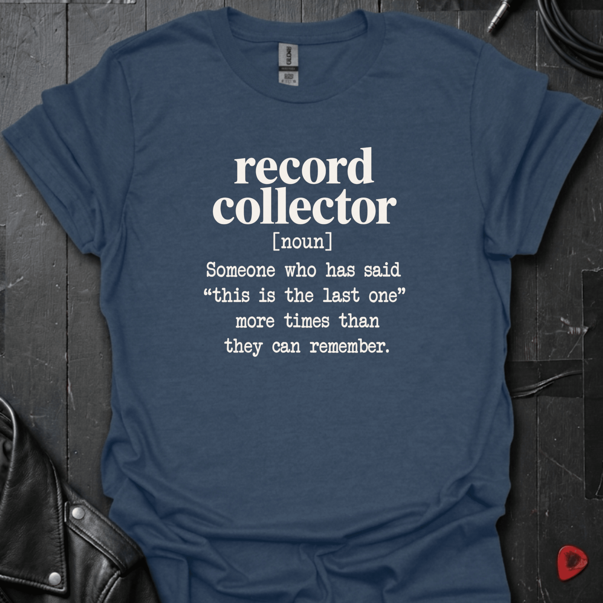 Record Collector Definition T-Shirt | Funny Vinyl Lover - Heather Navy - T-Shirt