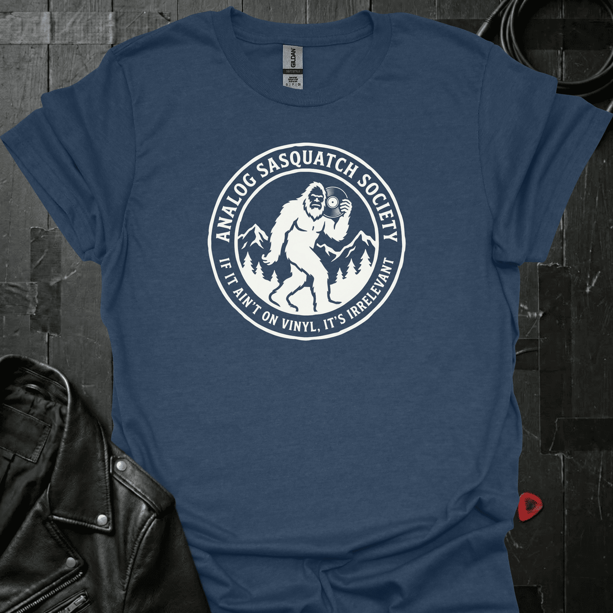 Analog Sasquatch Society T-Shirt - Heather Navy - T-Shirt