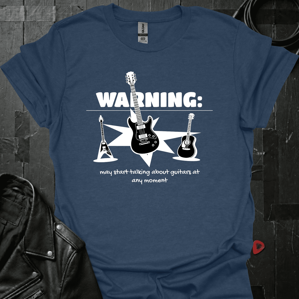 Talking About Guitars T-Shirt - Heather Navy - T-Shirt