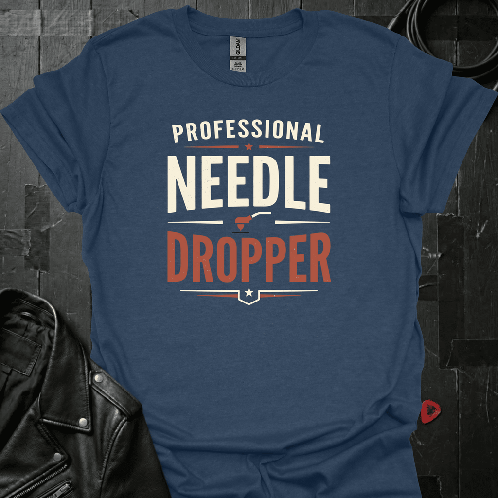 Professional Needle Dropper T-Shirt - Heather Navy - T-Shirt