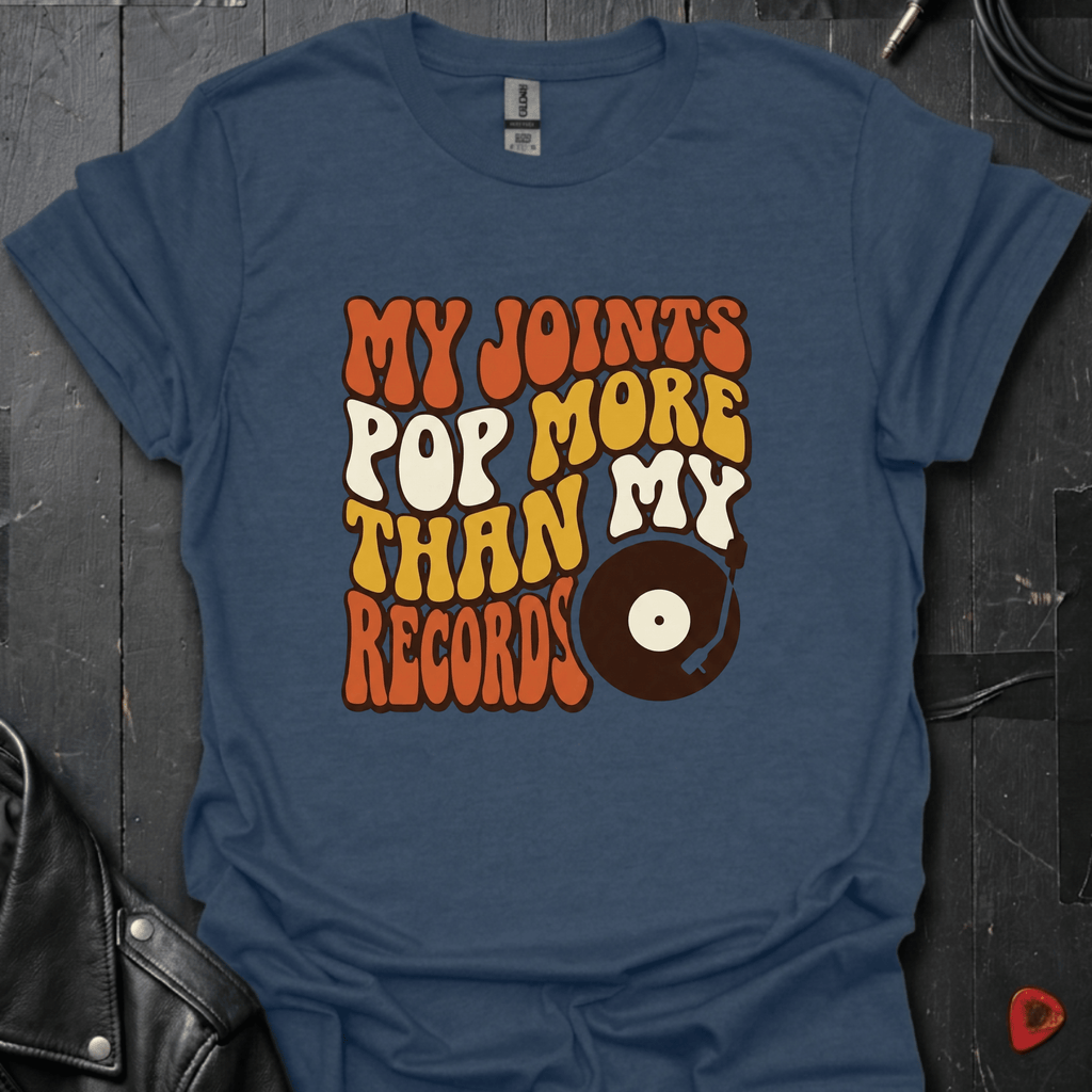 Aging Vinyl Lover T-Shirt - Heather Navy - T-Shirt