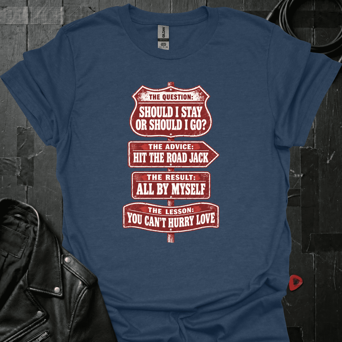 Roadside Song Advice T-Shirt - Heather Navy - T-Shirt