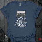 Live & Breath Music T-Shirt - Heather Navy - T-Shirt